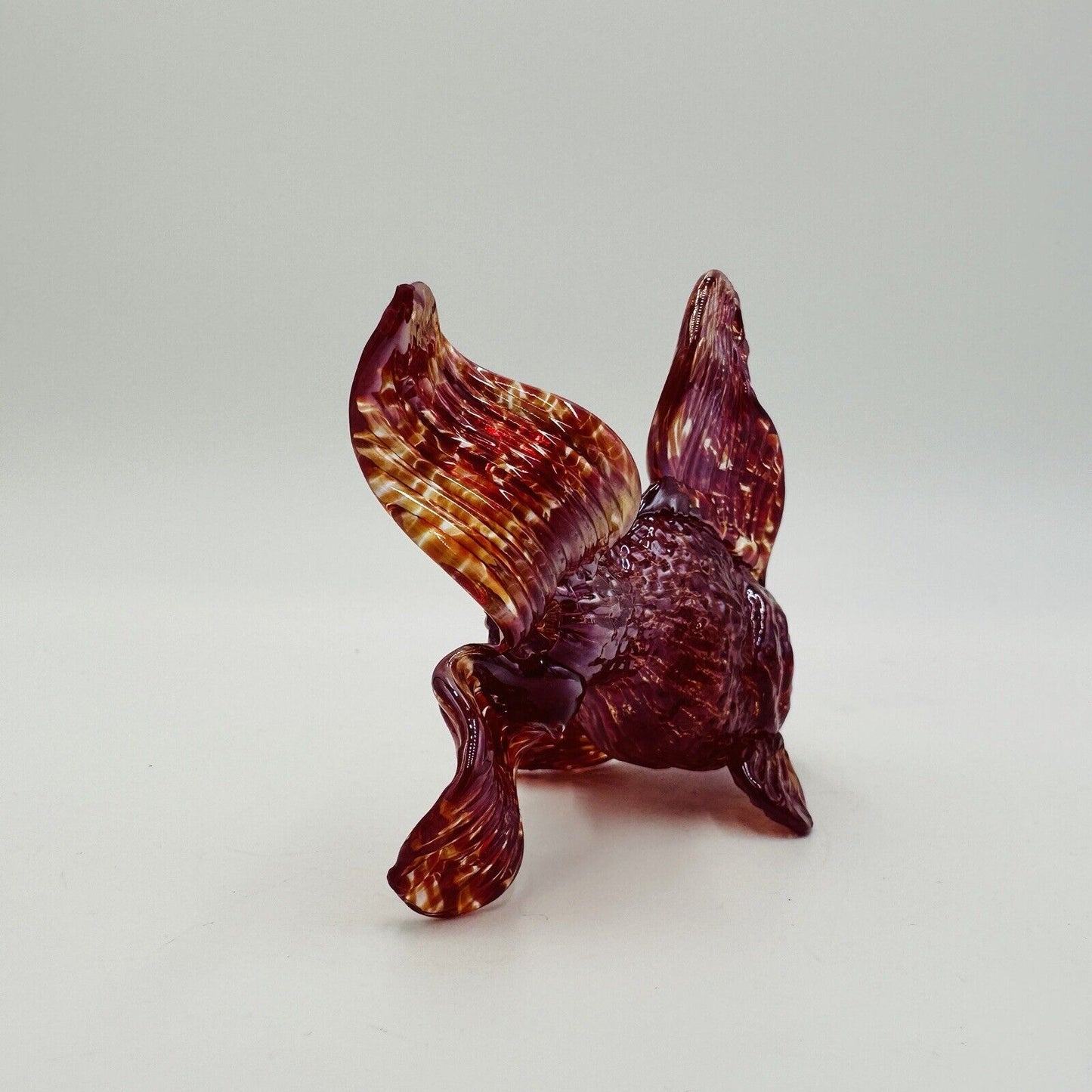 Japanese Goldfish Ryukin Figurine Blown Glass Craft Art Hand Interior Aquatic