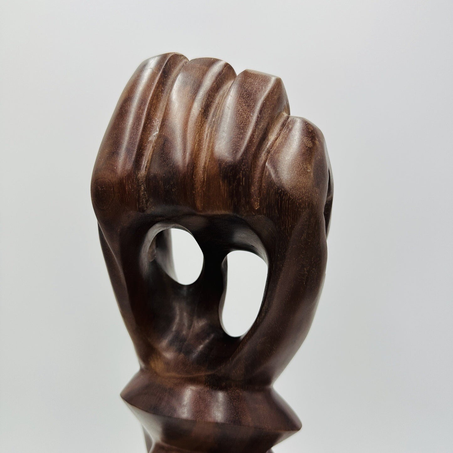 Mid Century Carved Wood Sculpture Hand Foot Face Modernism Large 19in Folk Art