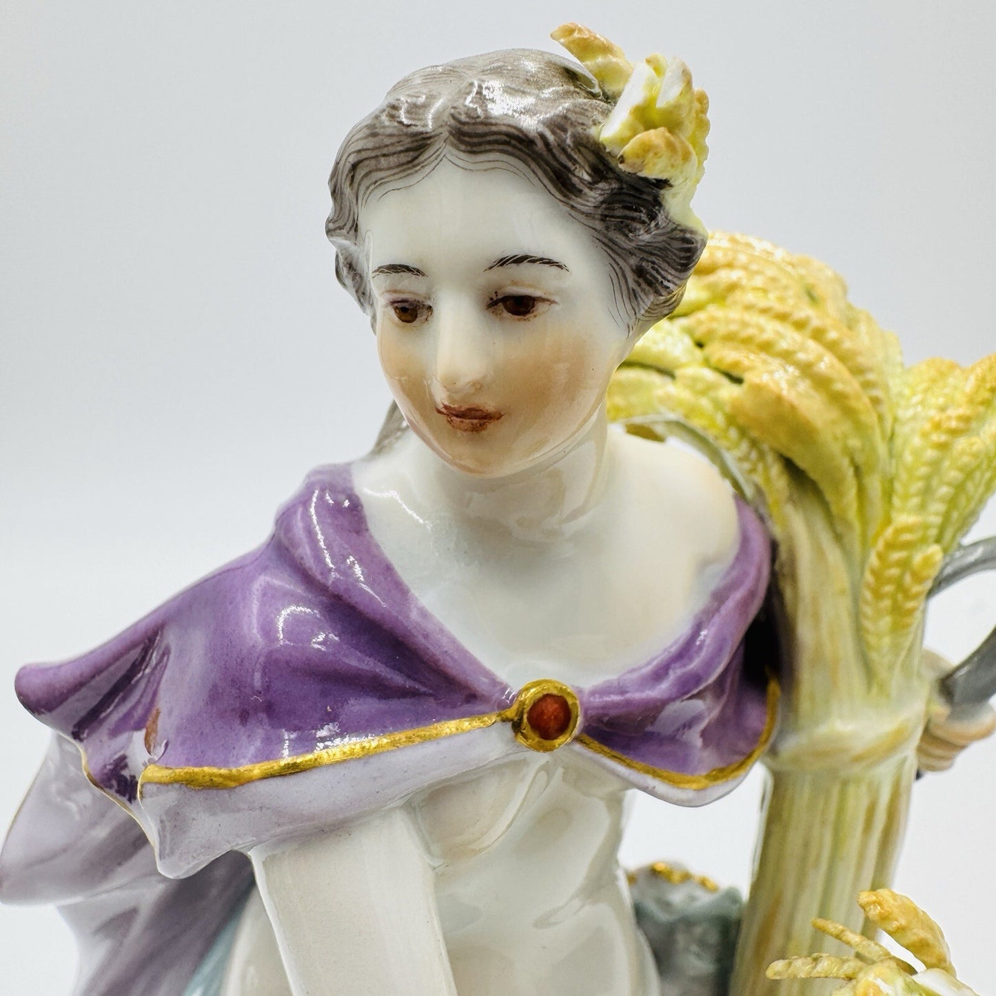 Meissen 17th C Antique Germany Porcelain Allegory of the Summer Figurine 9”H