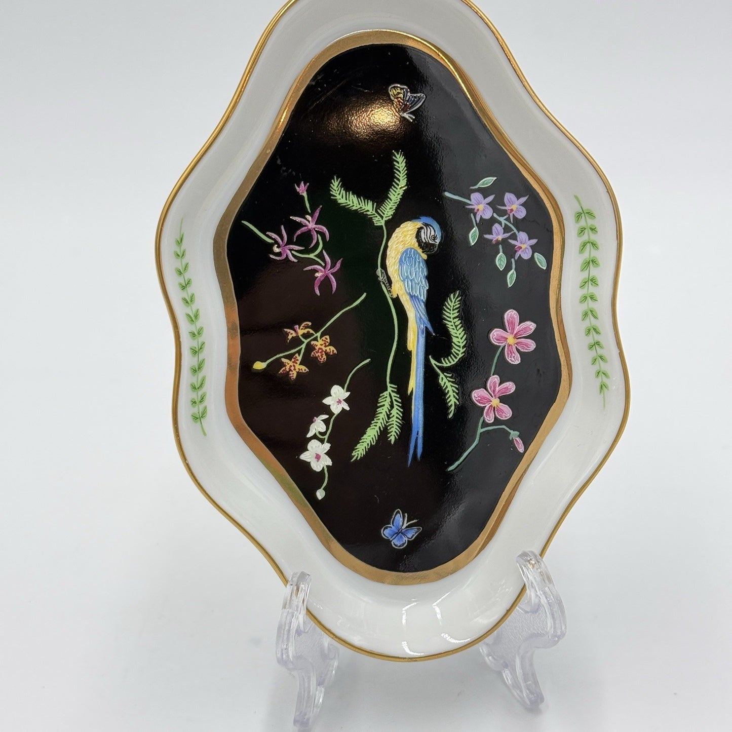 Lynn Chase Design Jaguar Jungle Porcelain Jewelry Tray Hand Painted