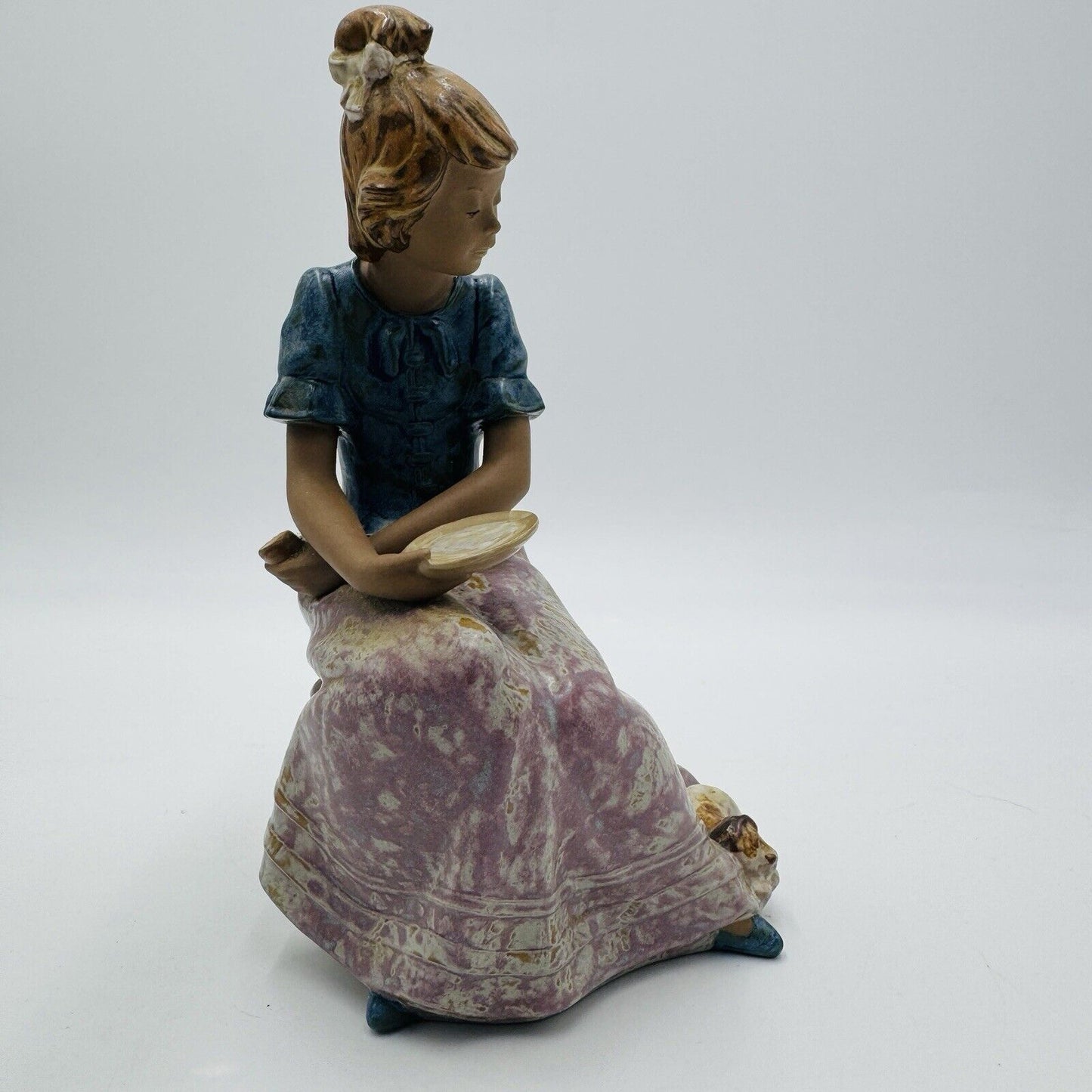 Nao By Lladro Spain Gres Porcelain Terracota Girls Best Friend Figurine 8” Vtg