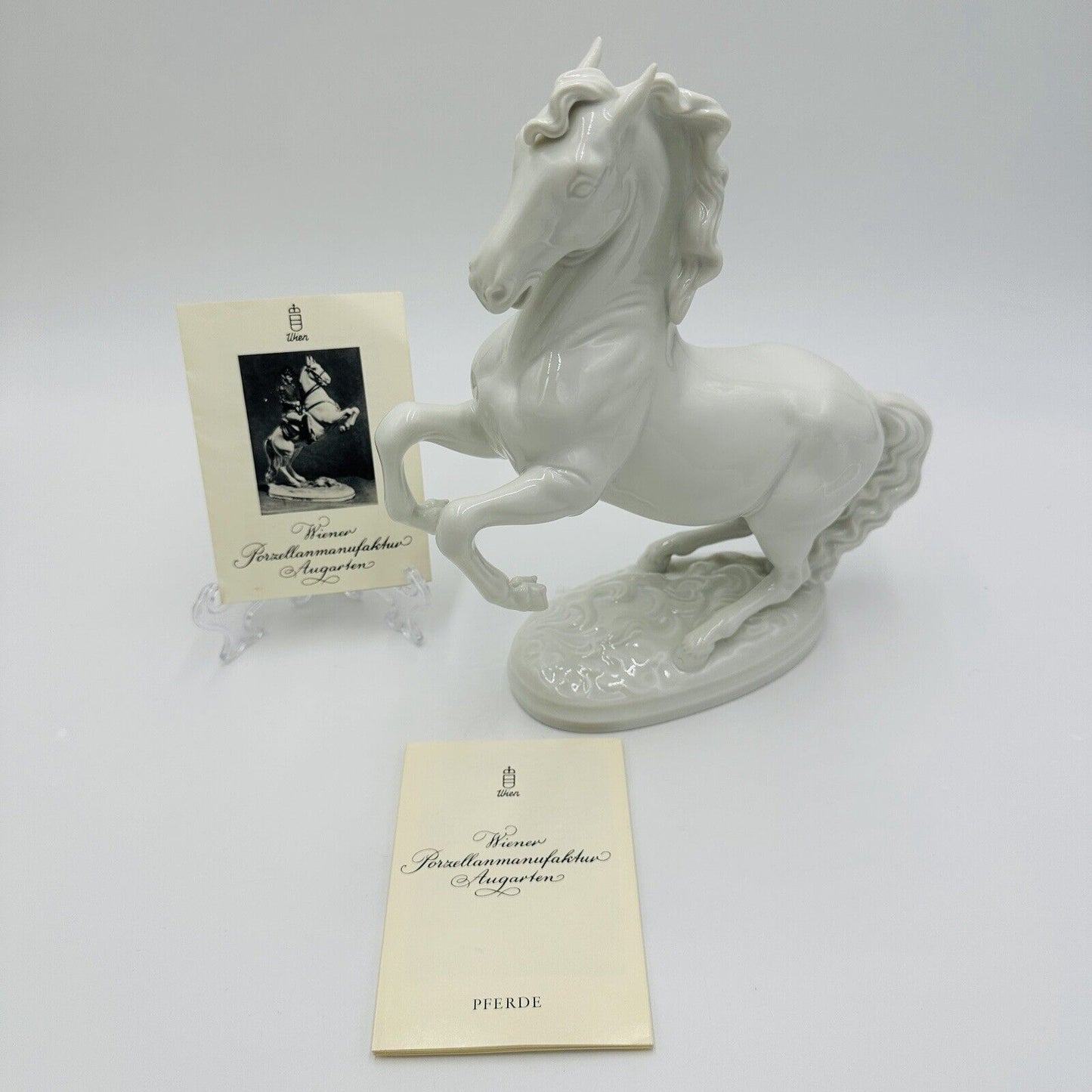 Wien Augarten Horse Porcelain Figurine Vienna Austria 1932 COA Porzellan White