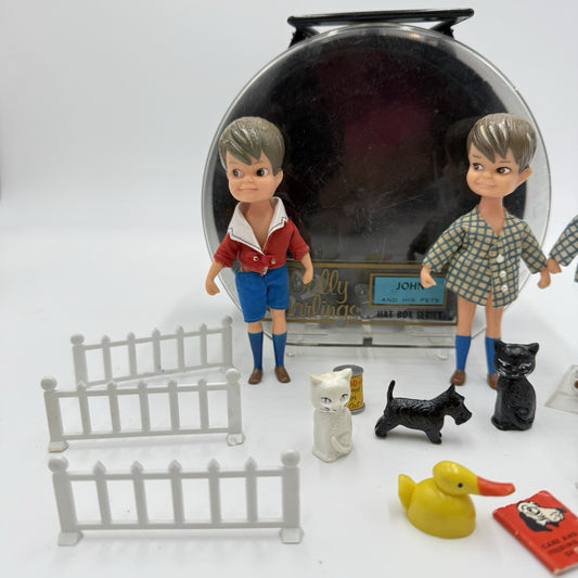 VINTAGE HASBRO DOLLY DARLINGS JOHN and HIS PETS HAT BOX SERIES 1965
