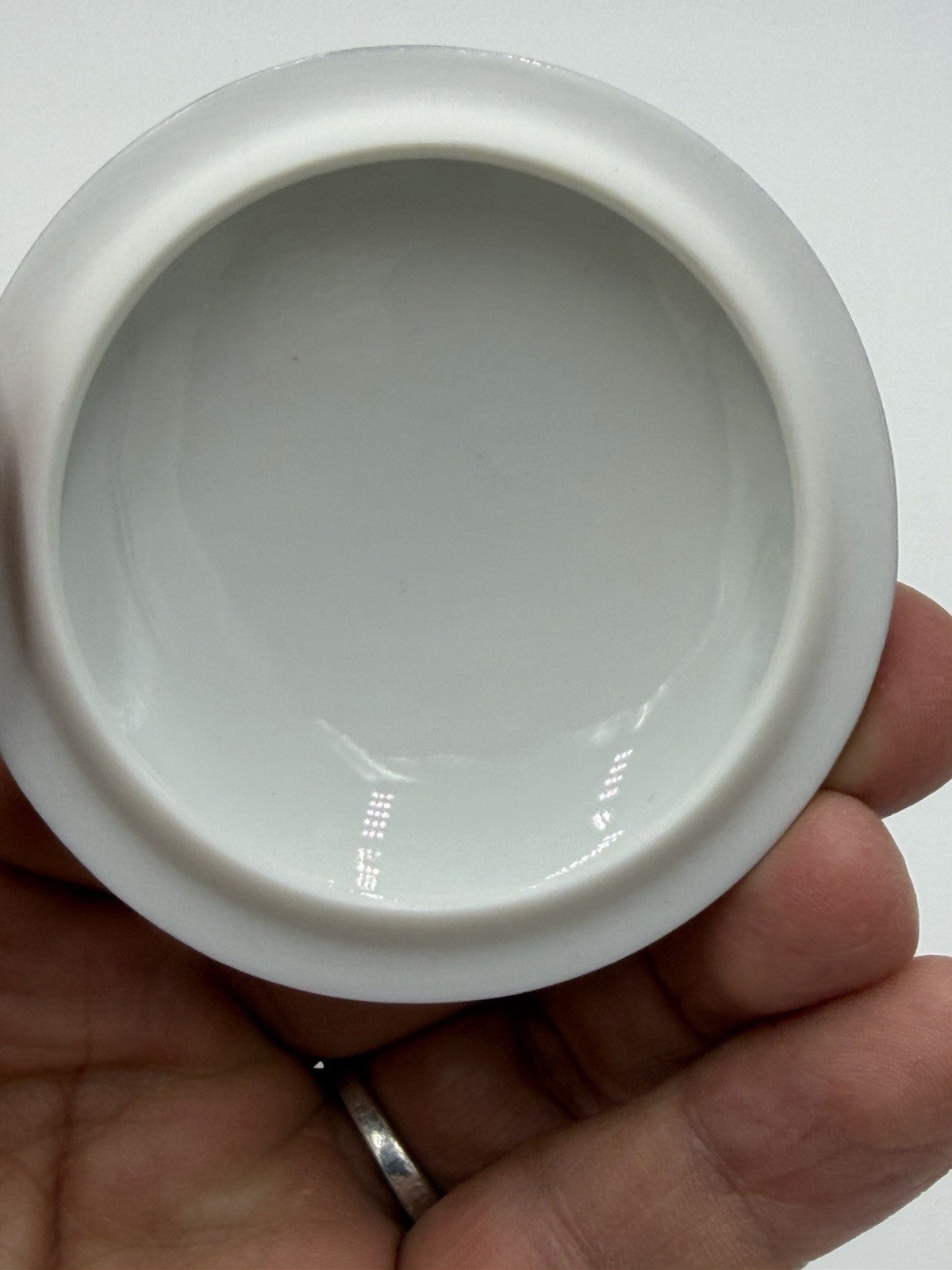 Vintage Imperia Limoges France Floral White/Blue 22K Gold Round Trinket Box
