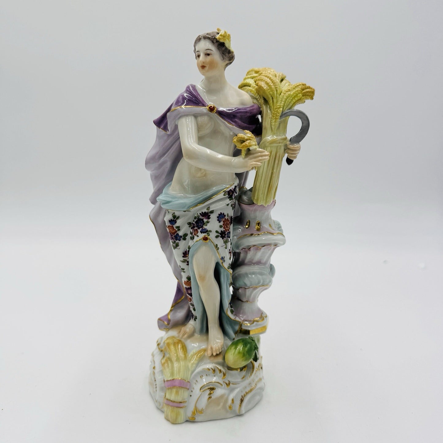 Meissen 17th C Antique Germany Porcelain Allegory of the Summer Figurine 9”H