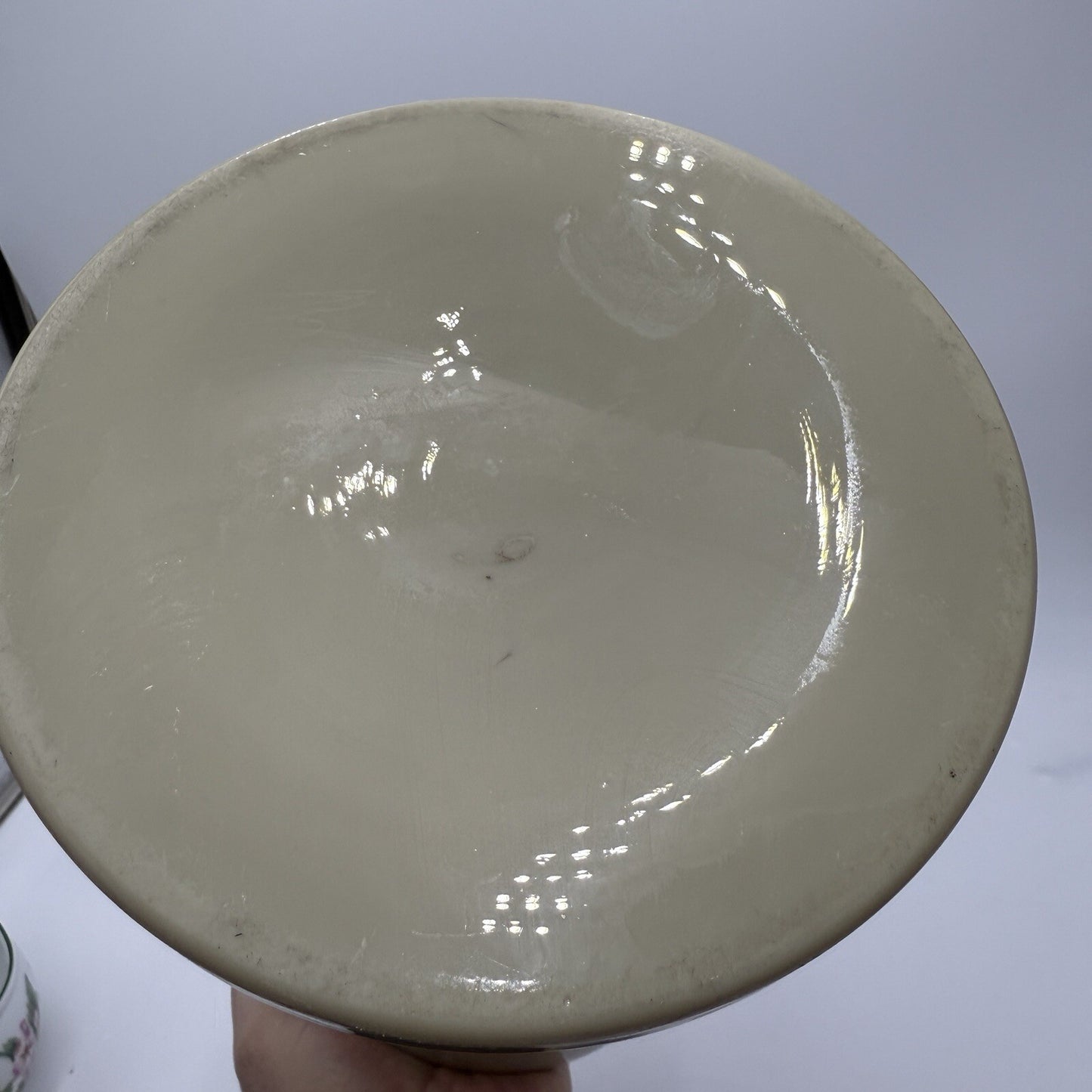 Antique Victorian Bristol Art Glass Hand Painted Daisies Footed Large Vase 11in