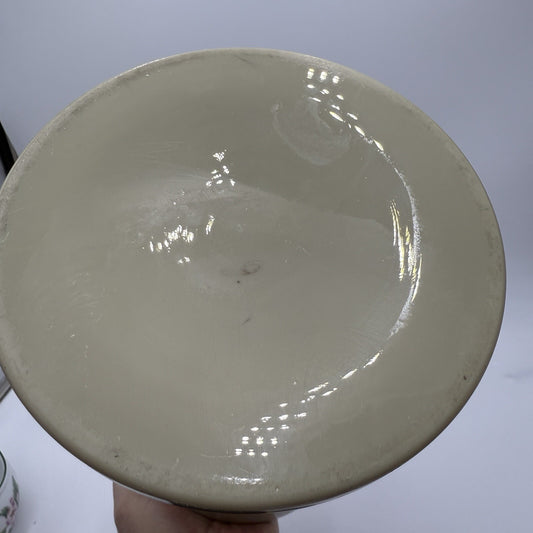 Antique Victorian Bristol Art Glass Hand Painted Daisies Footed Large Vase 11in