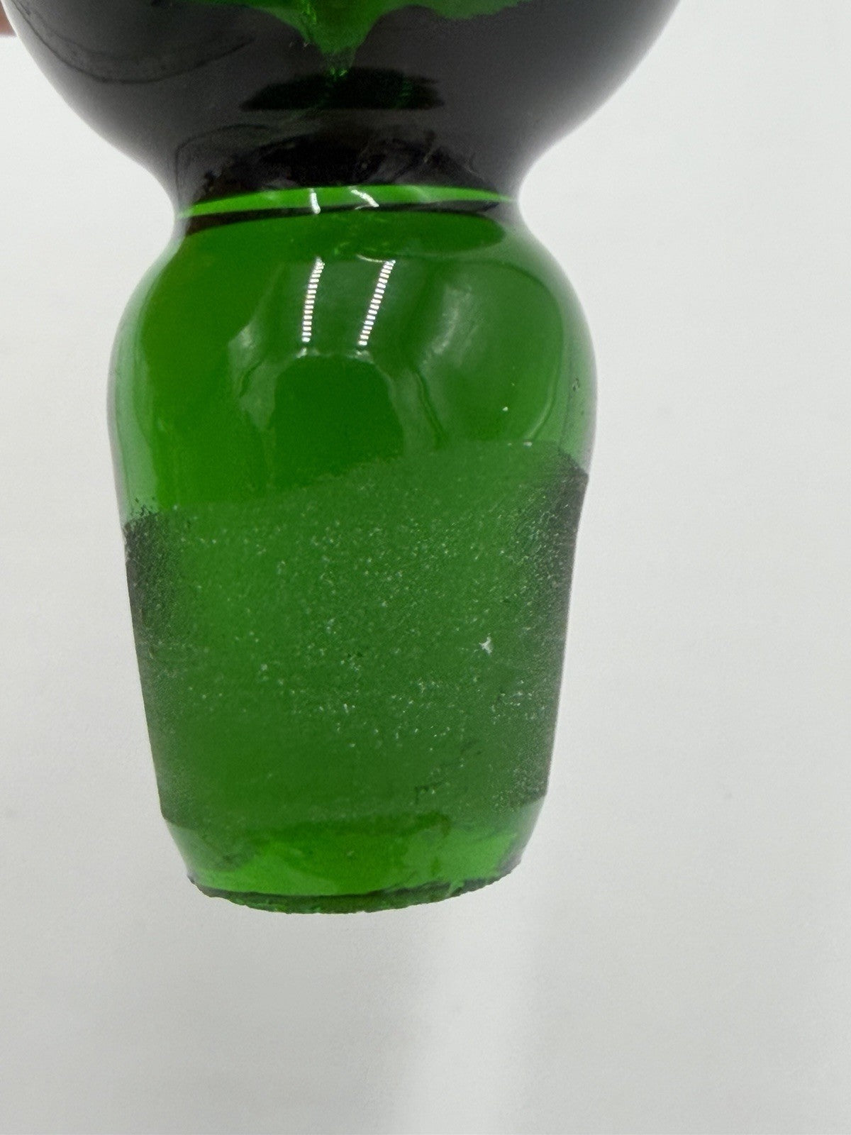 MCM Blenko Crackle Decanter Art Glass Stopper ONLY Green Emerald Hand Blown 5.5”