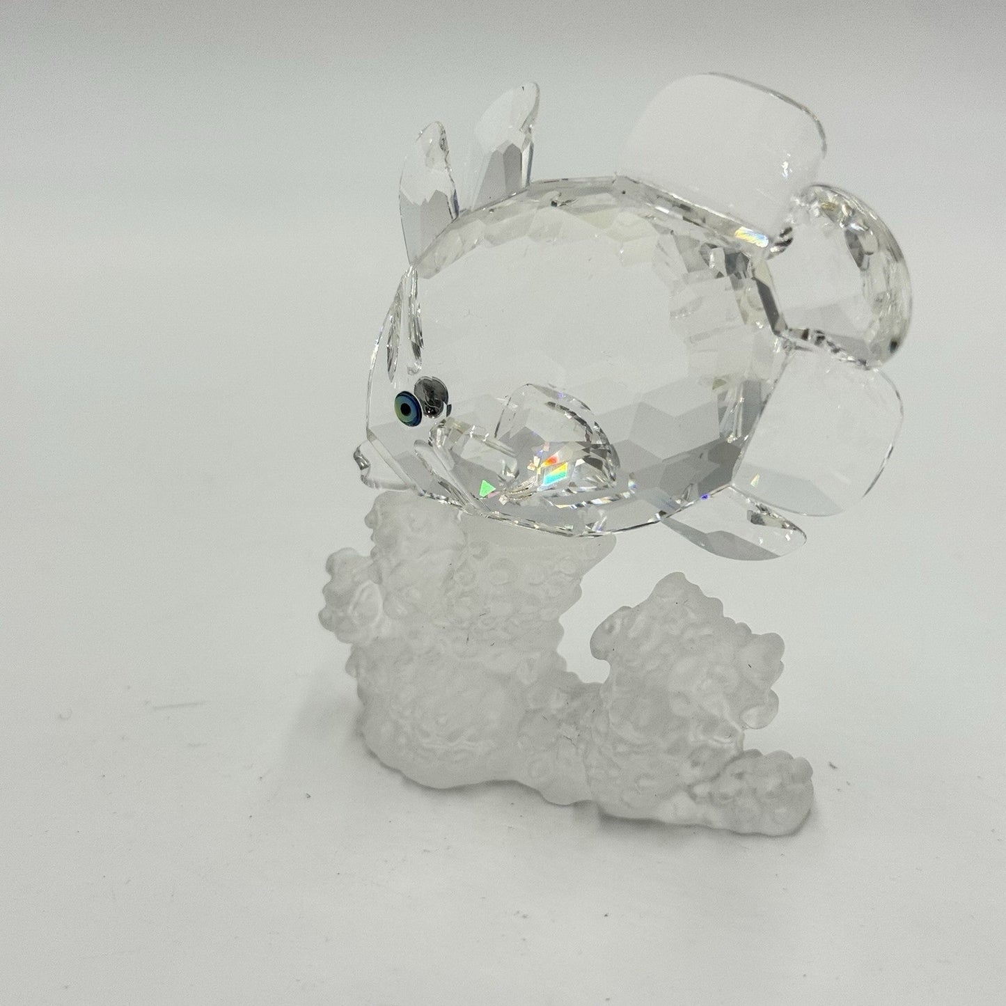 Swarovski Crystal Austria Butterfly Fish On Coral Reef Figurine 3”x2” Collection