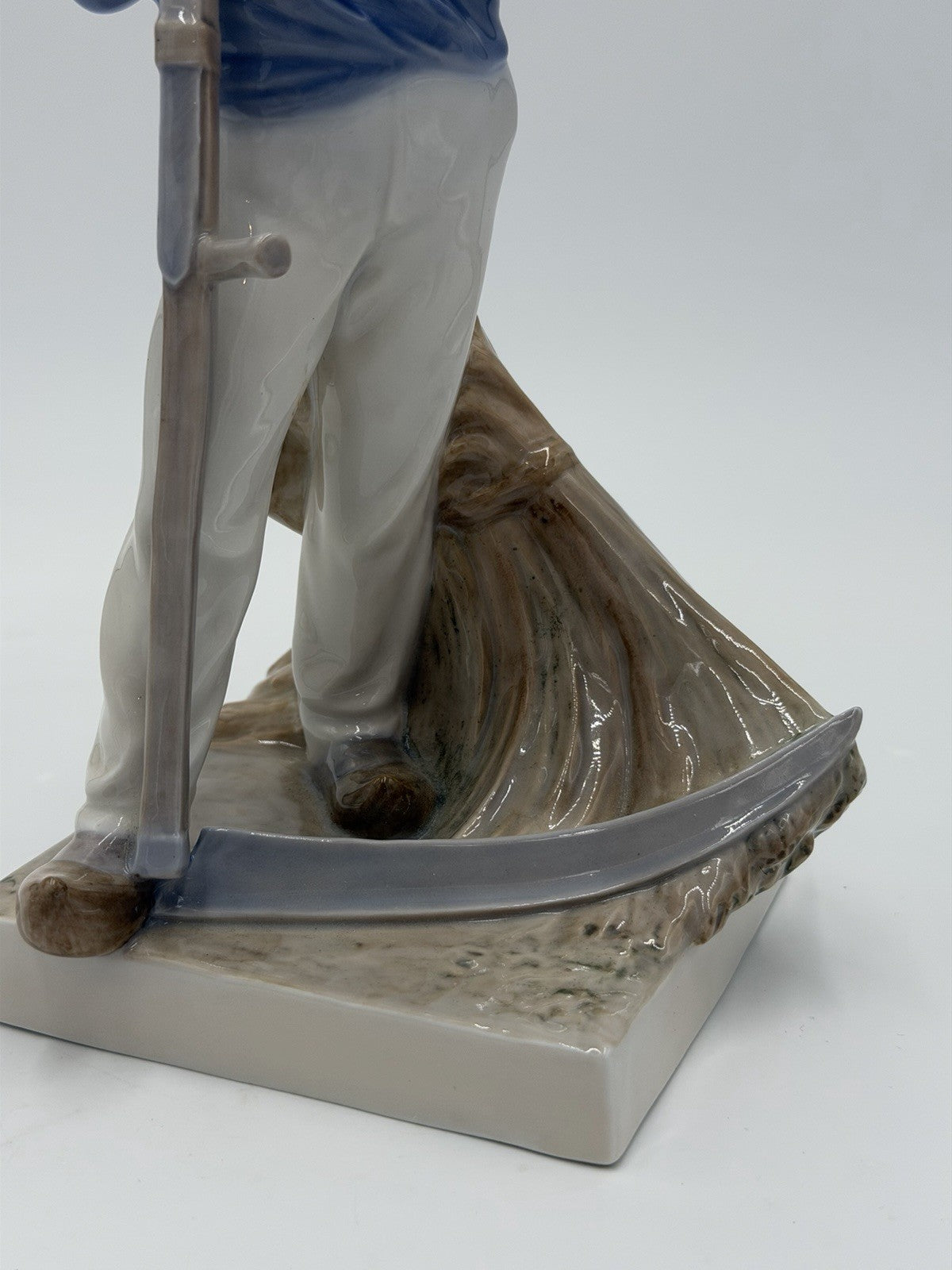 Royal Copenhagen Denmark Porcelain Man W/SCYTHE Figurine 10"H Harvesting