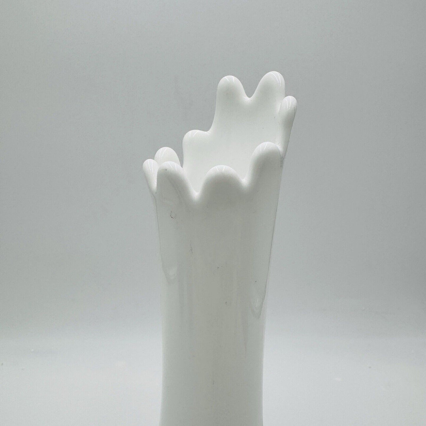 Fenton Art Hobnail White Milk Glass Pedestal Swung Vase 13 3/4" Vintage Retro