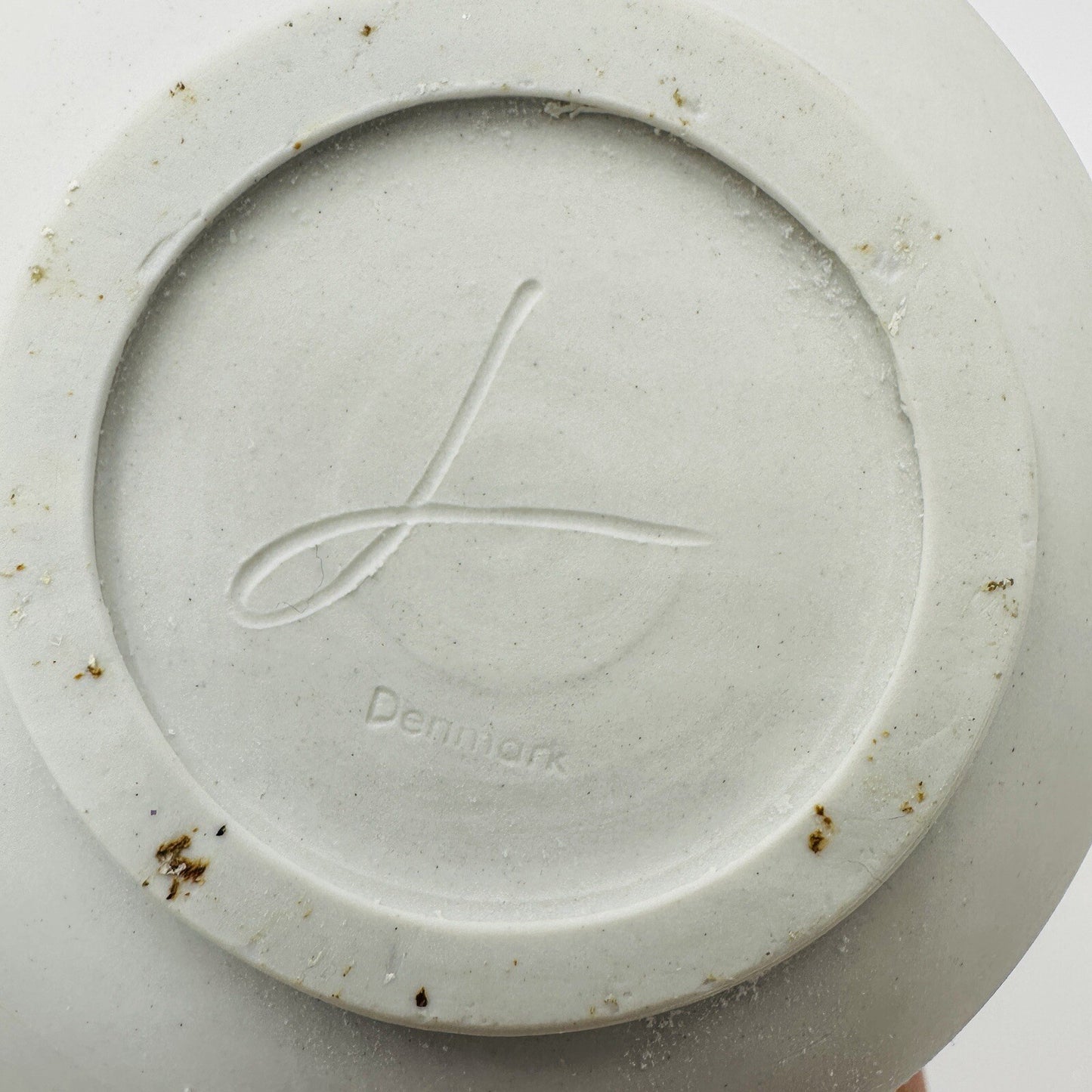 Danish Bowl Pottery Ceramic 1970s White Blue Collection Serveware