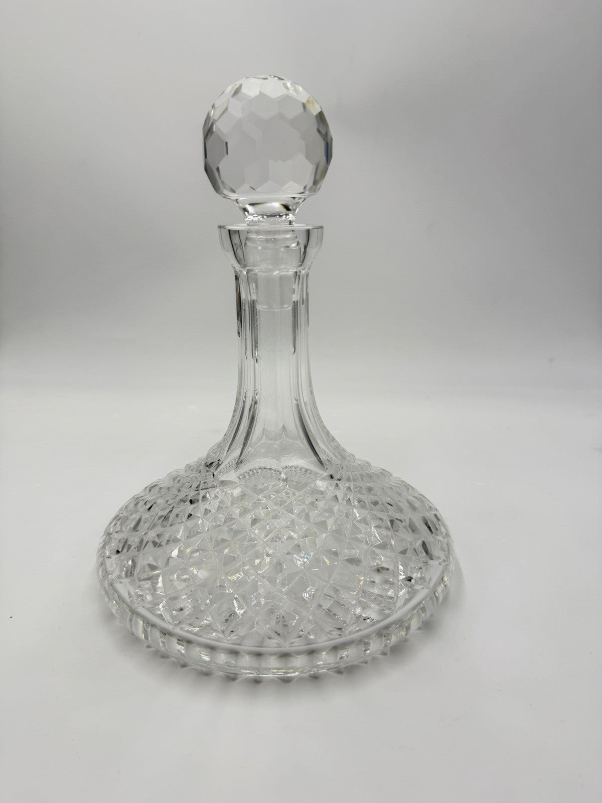 Waterford Crystal Alana Ship Decanter 10" Ireland Cut Glass Vintage W/stopper