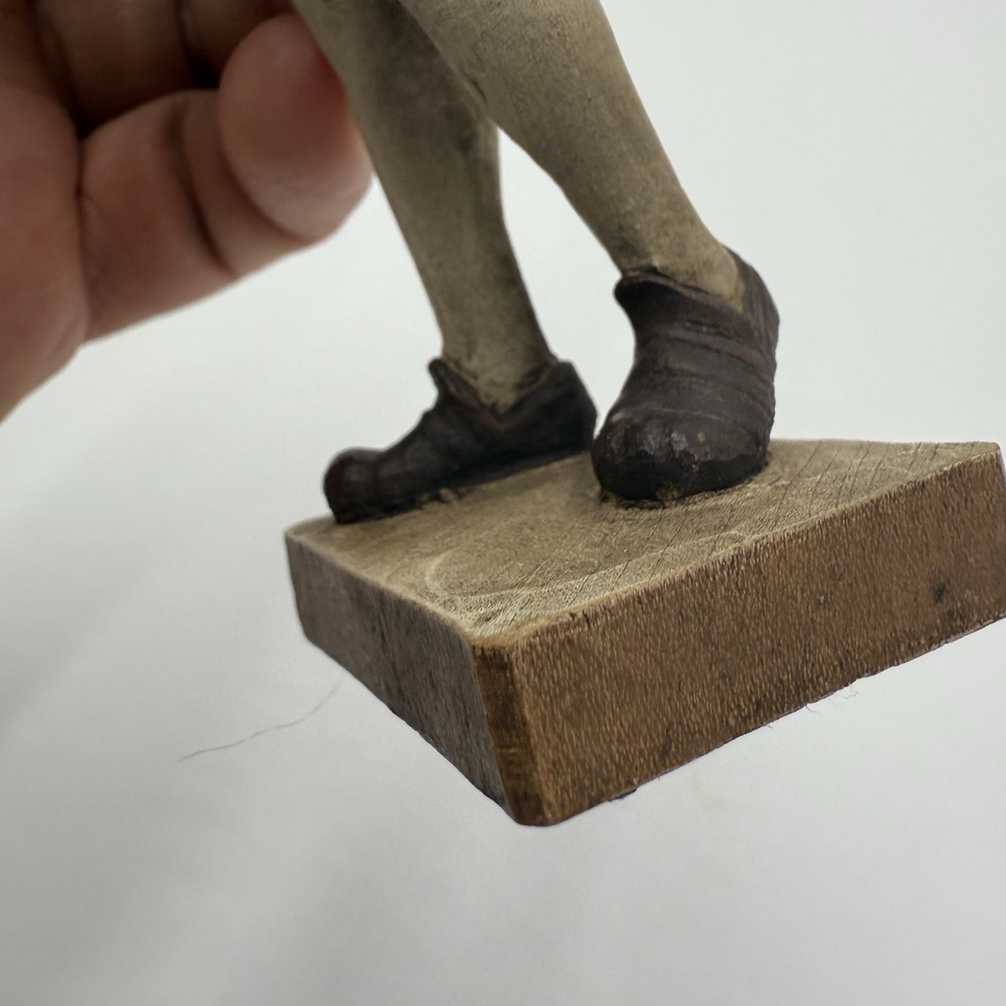 Rare Anri Wood Carving Italy Renaissance Folk Art Figurine 1950 Hand Carved 5.5"