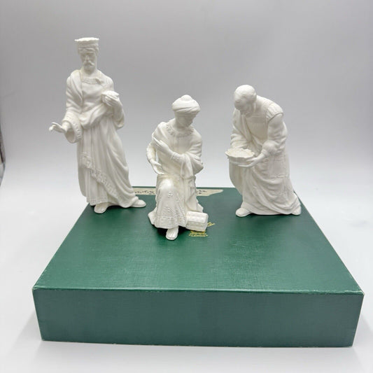 Lenox The Nativity White Bisque Porcelain 3 Wisemen Figurines 8” Box The Kings