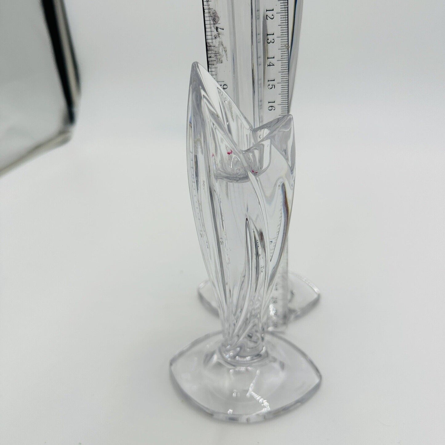 Waterford Crystal Candlesticks Pair Signed Clear Marquis Candle Holders 2 Sizes