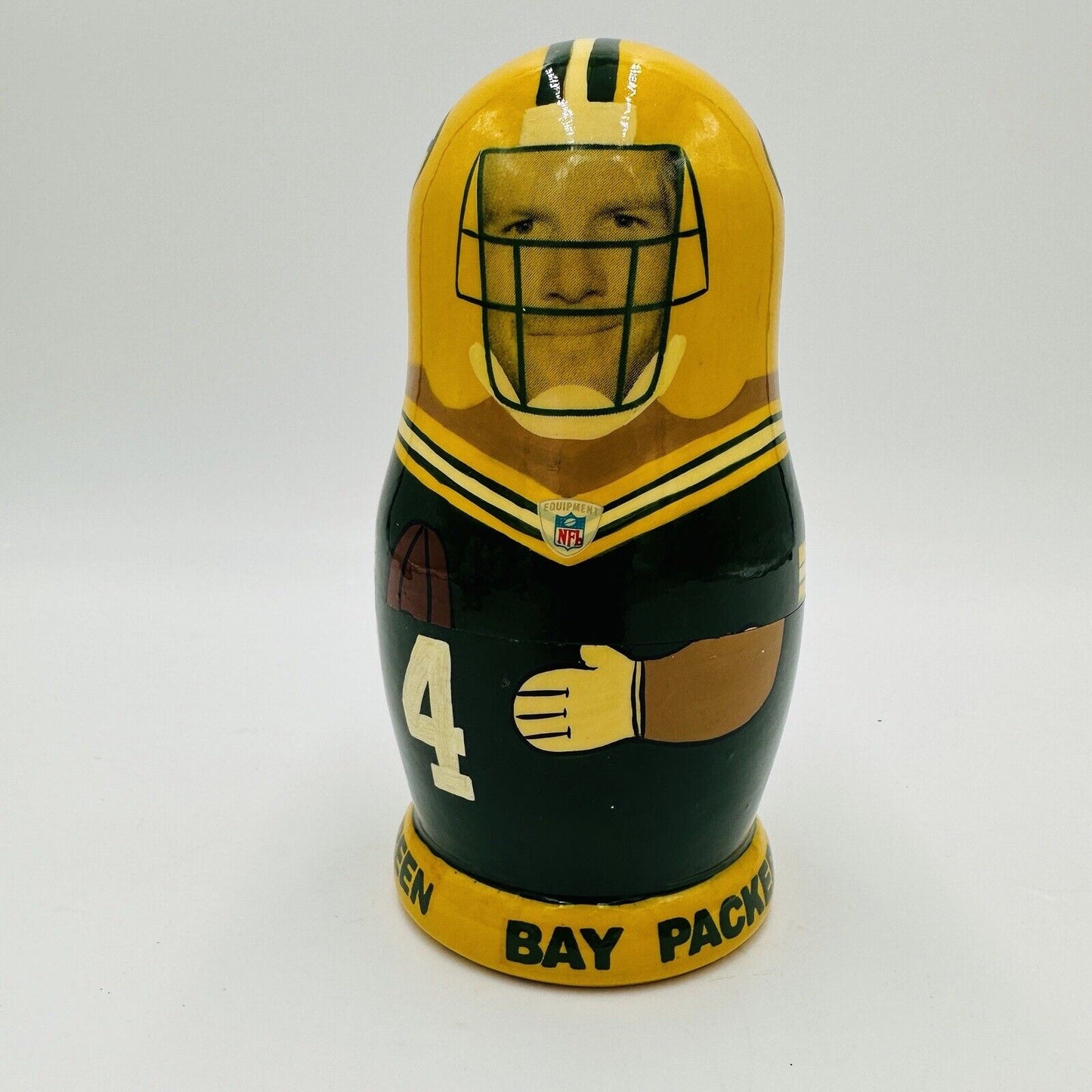 Green Bay Packers Nesting Dolls Handmade Vintage 2002 Set 5 Wisconsin