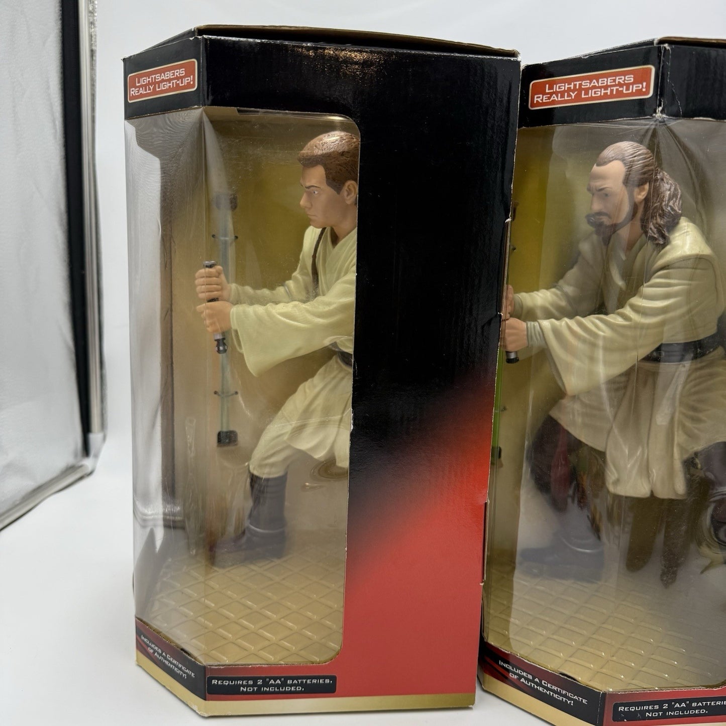 Star Wars Episode 1 Obi-Wan Kenobi /Qui-gon Jinn Mega Action Figurines 14”