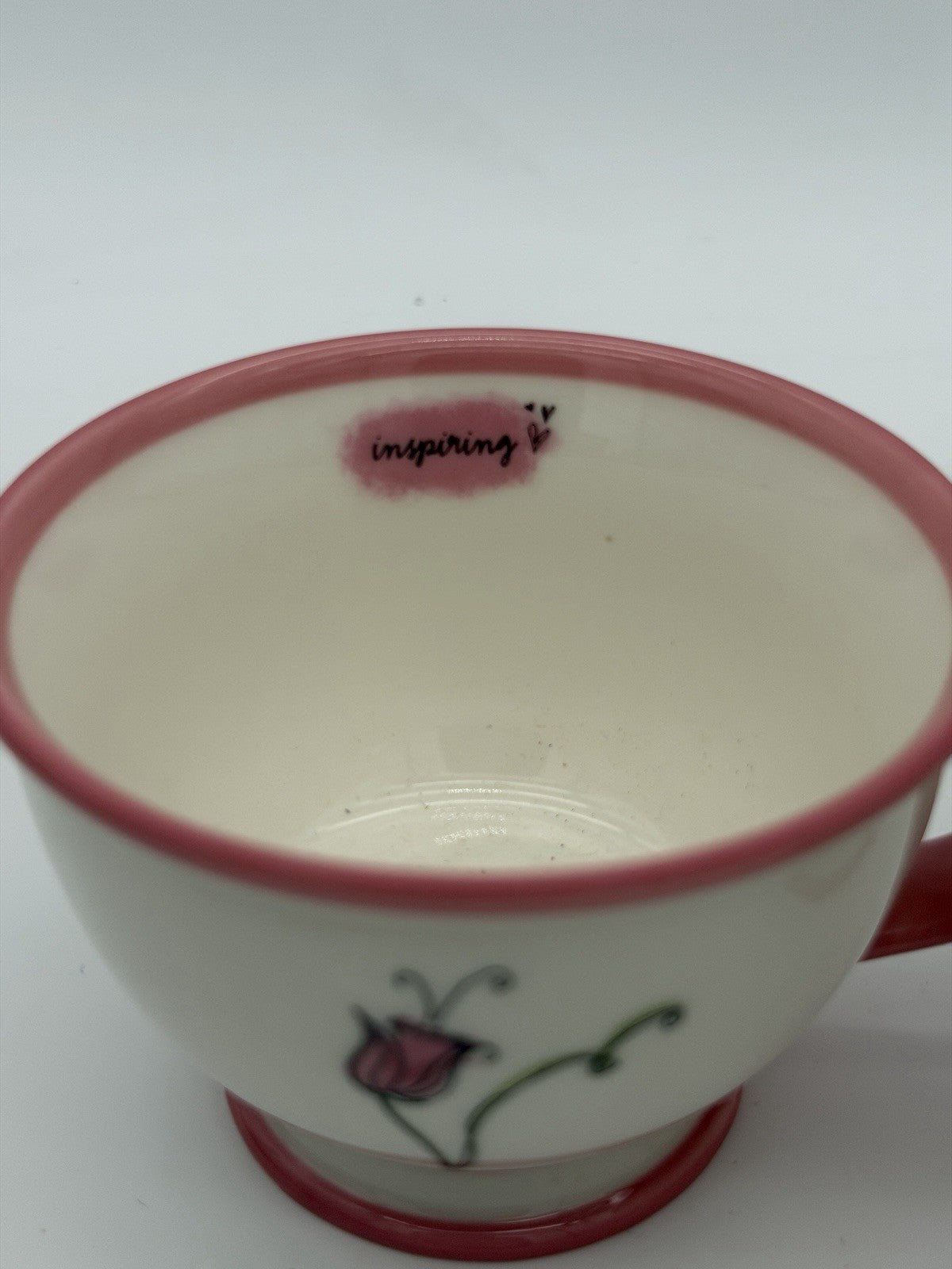 Starbucks Inspiring Uplifting 10oz Floral Footed Cup COFFEE TEA 2006 Floral Mugs