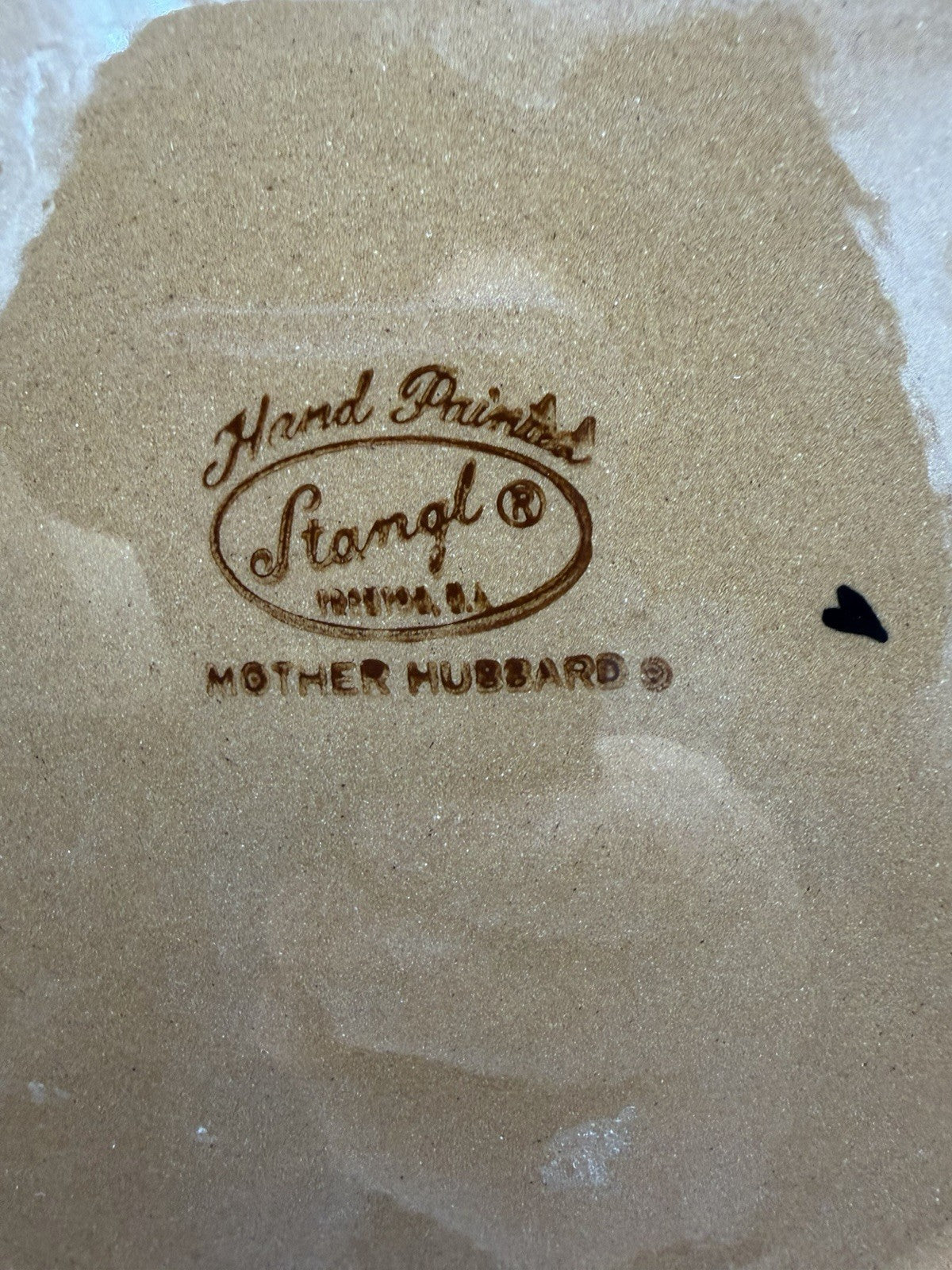 1960's Stangl Pottery kiddieware dinner plate & Bowl MOTHER HUBBARD Painted