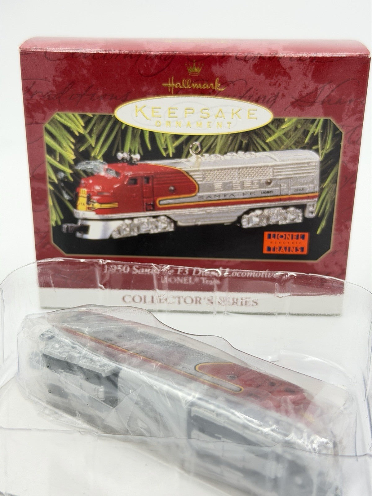 Hallmark Lionel 1950 Santa Fe F3 Diesel Locomotive Train Ornament 1997 New
