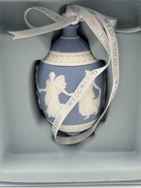 Wedgwood Jasperware Dancing Hours Blue/white Christmas Ornament Porcelain