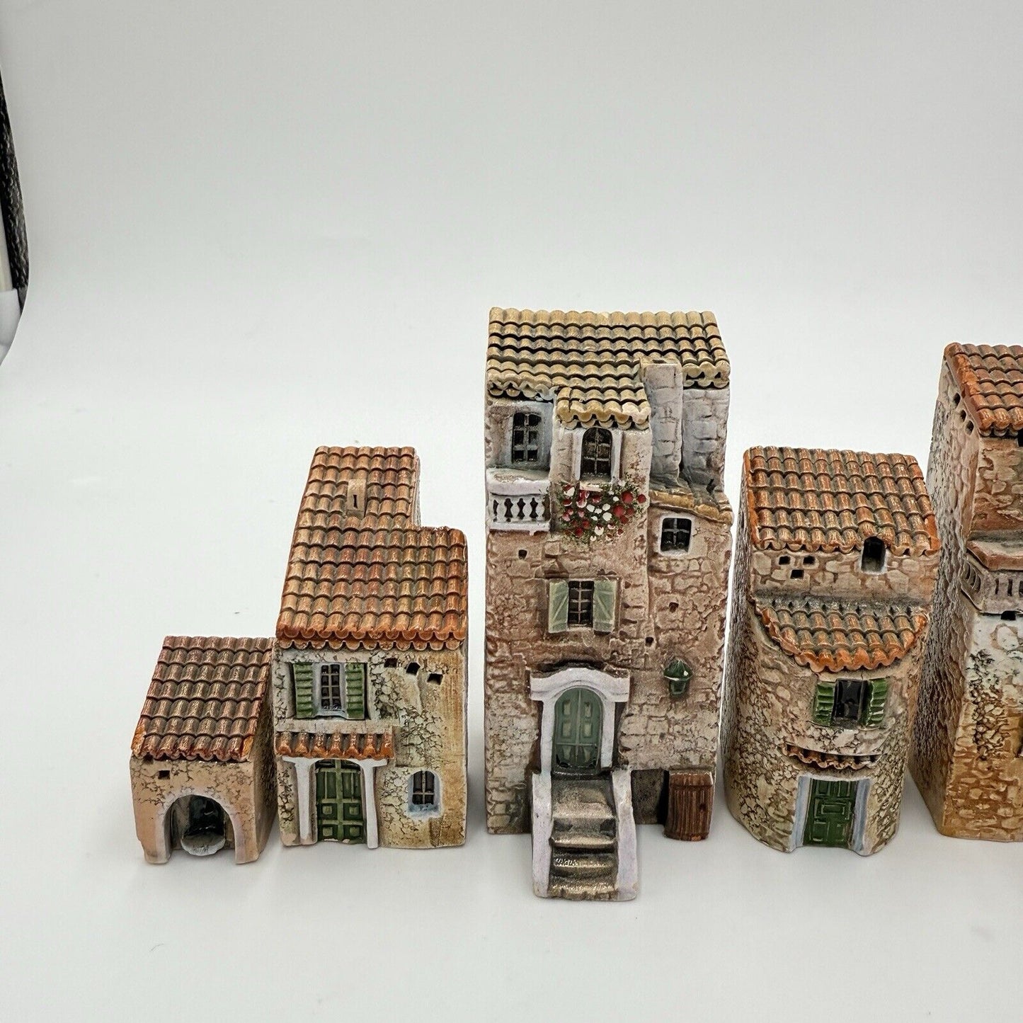 Vintage Gault France Buildings City Miniature Set Hand Painted 6 PCs