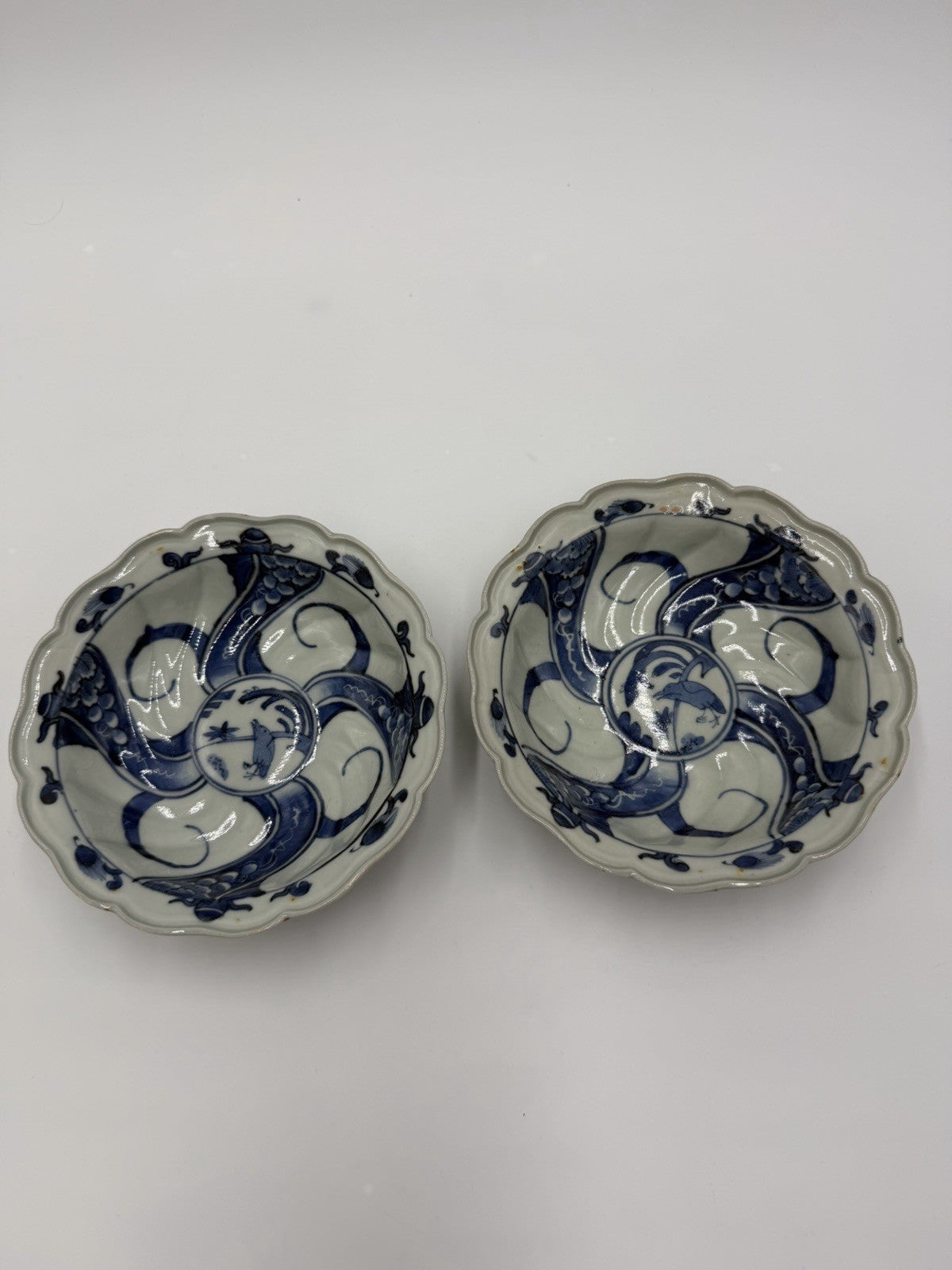 Antique lobed Japanese Imari Arita bowl 1760-90 handpainted #5040A