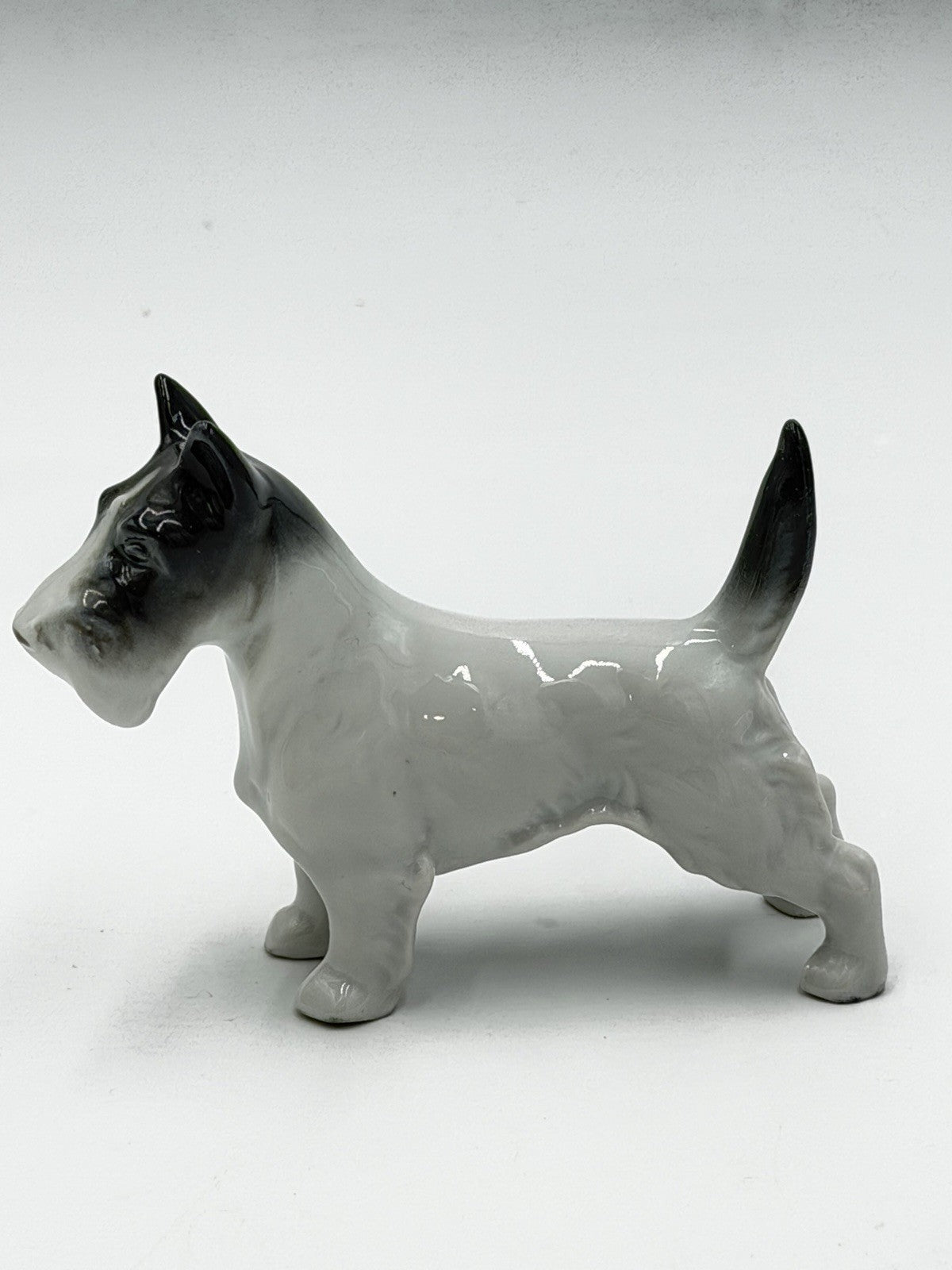 METZLER & ORTLOFF  Germany Porcelain Scottish Terrier Dog Figurine 3”rare Vtg