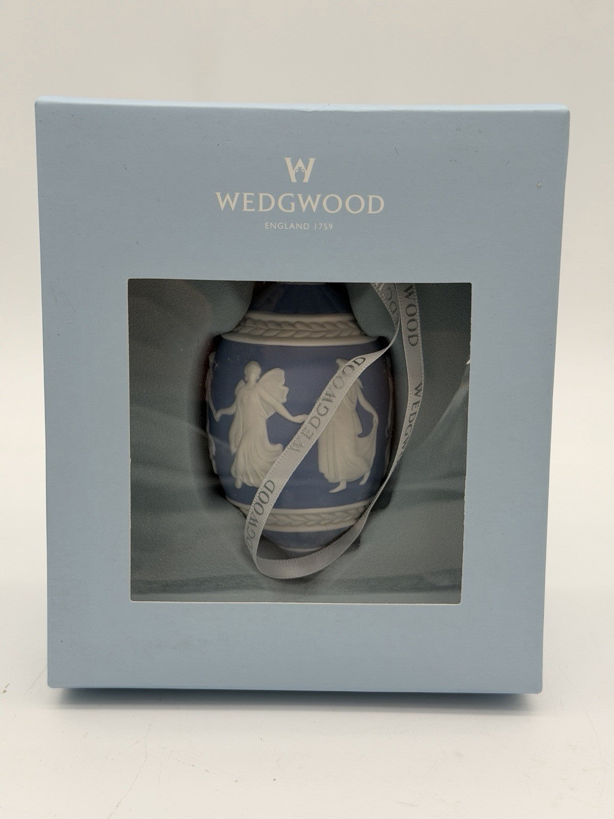 Wedgwood Jasperware Dancing Hours Blue/white Christmas Ornament Porcelain