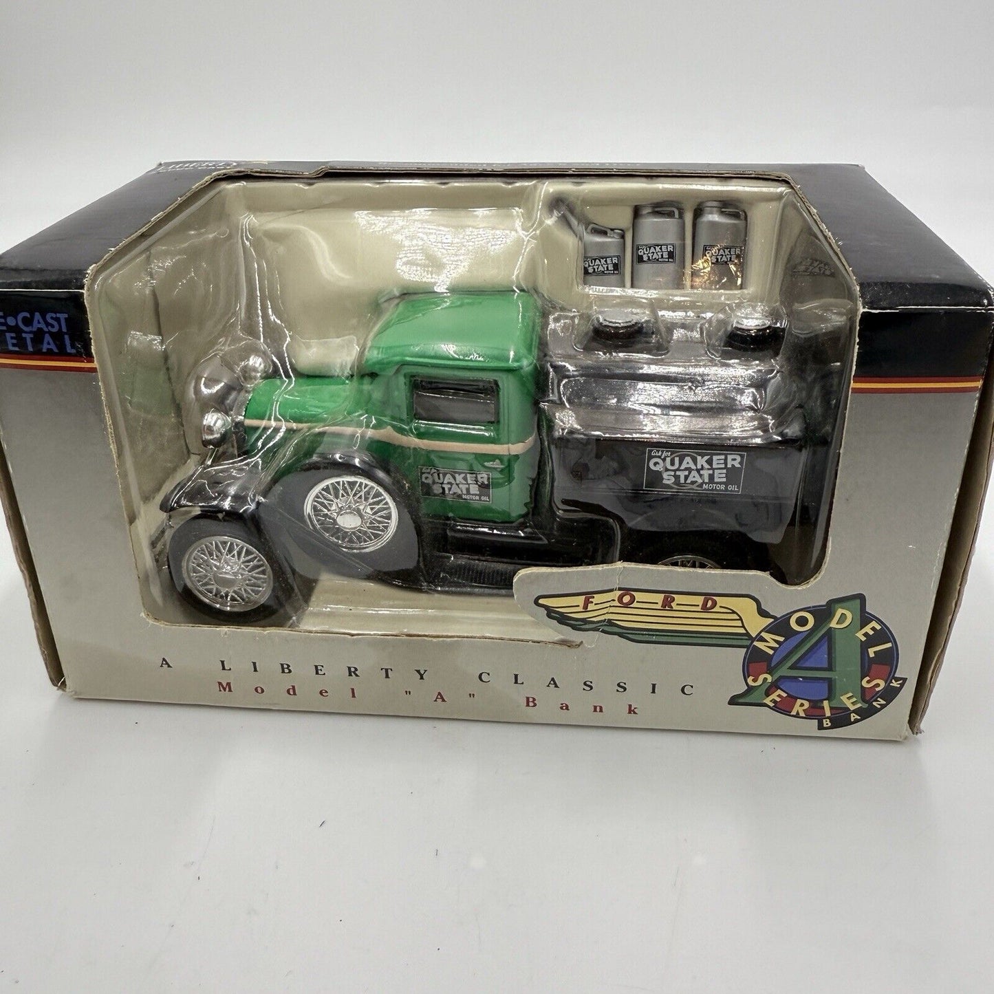 Rare Liberty classics quaker state motor oil diecast series bank Model Series A