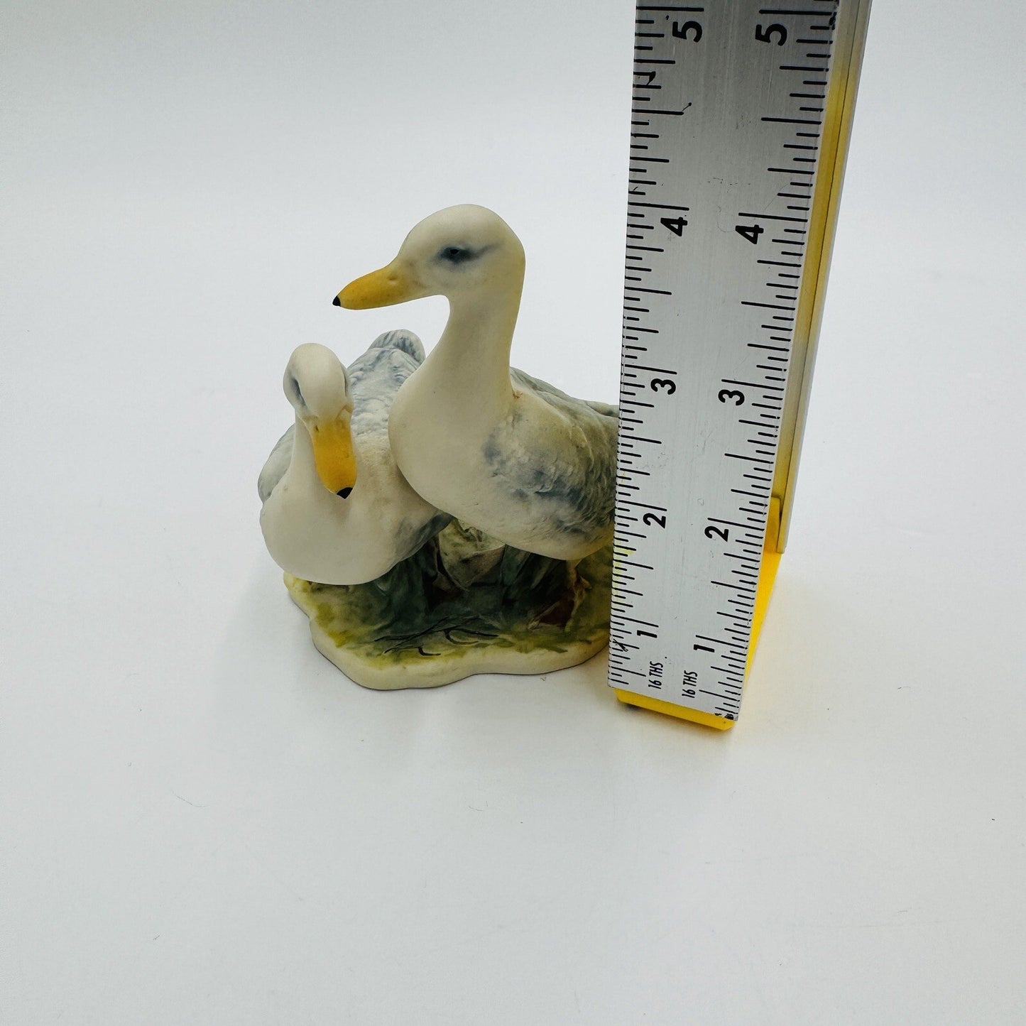 Kaiser Geese Hand Painted West Germany Porcelain Figurine vtg Signed Birds 4in