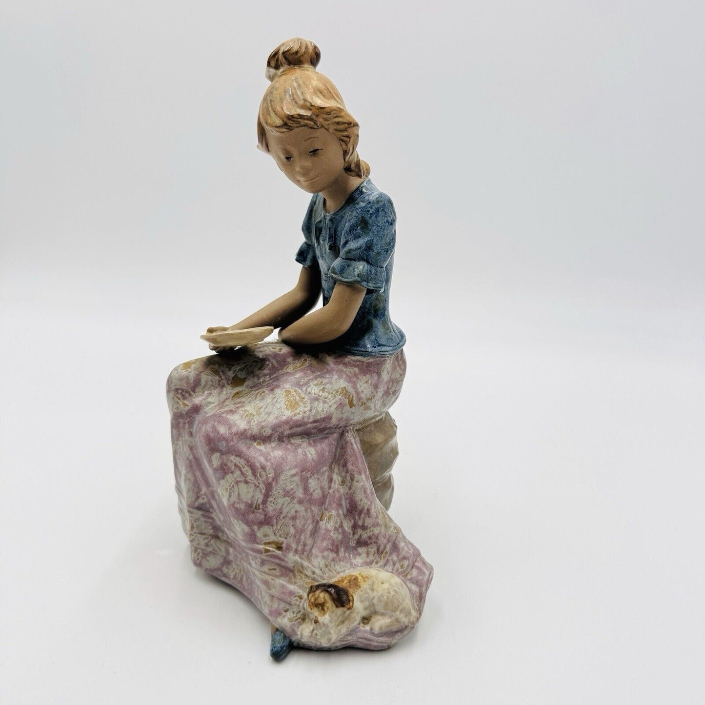 Nao By Lladro Spain Gres Porcelain Terracota Girls Best Friend Figurine 8” Vtg