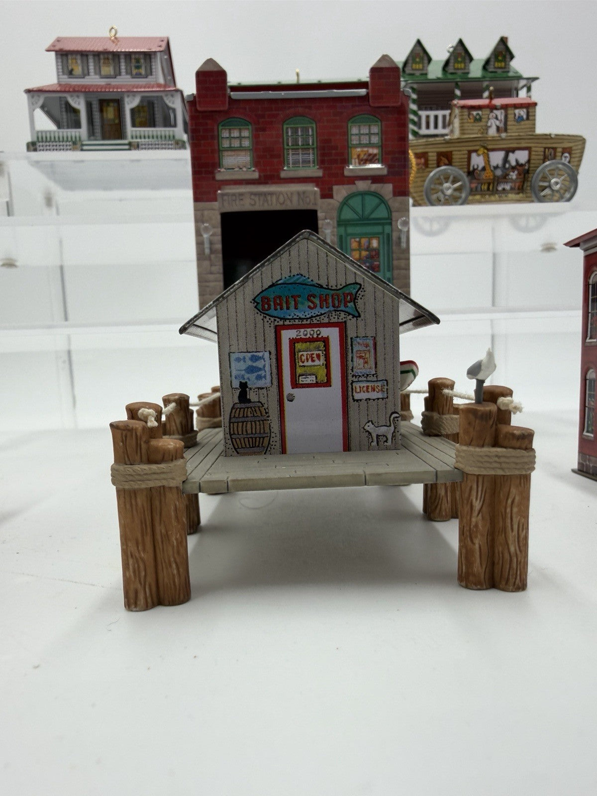 Hallmark Pressed Tin Ornaments Town & Country Series 1999-2003 Christmas 8 Pcs