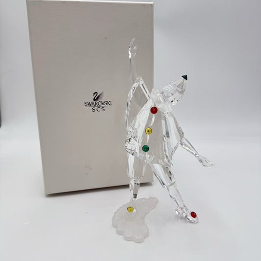 SWAROVSKI Crystal Austria Masquerade Pierrot Figurine 7” H ANNUAL EDITION 1999