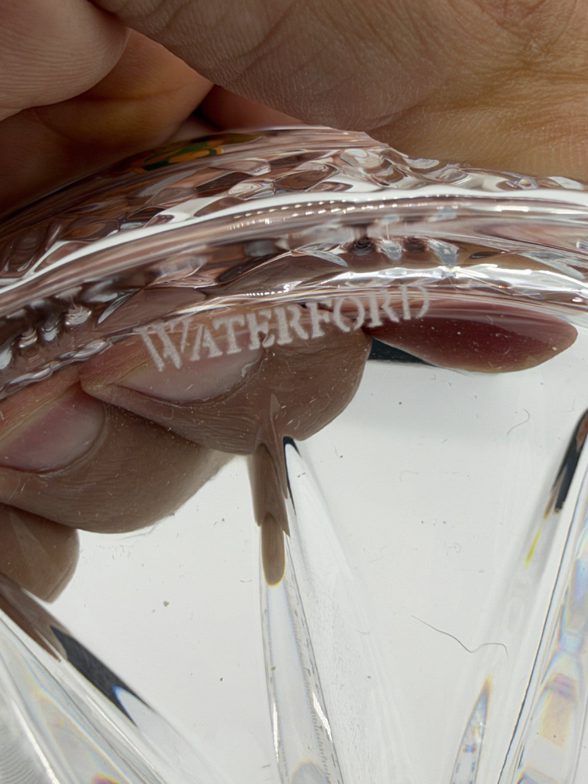 Waterford Crystal Slovene book of Kells Bottle Coaster Cut 5” Boxed Vintage