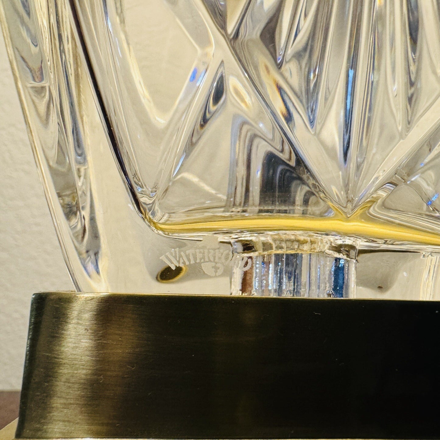 Waterford Finn Versailles Crystal Table Lamp w/Brass Base 26in Original Shades