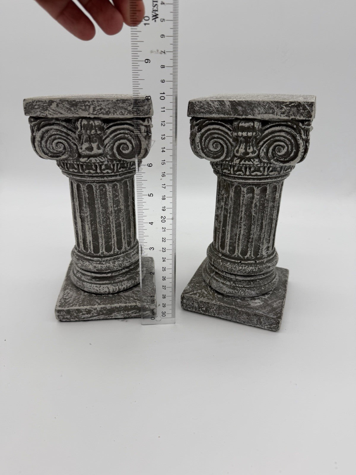 House Parts USA Solid Concrete Roman Pillar Mini Statue Pedestal 8” H