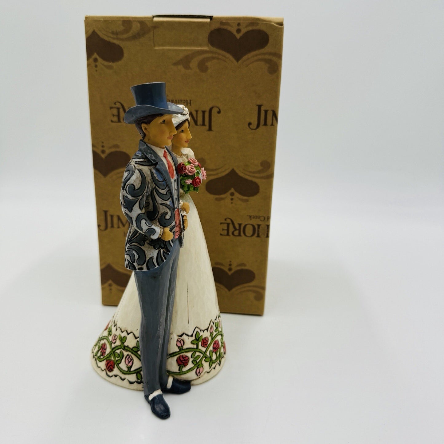 Jim Shore Heartwood Creek Bride and Groom Cake Topper 2006 Figurine 7in Boxed