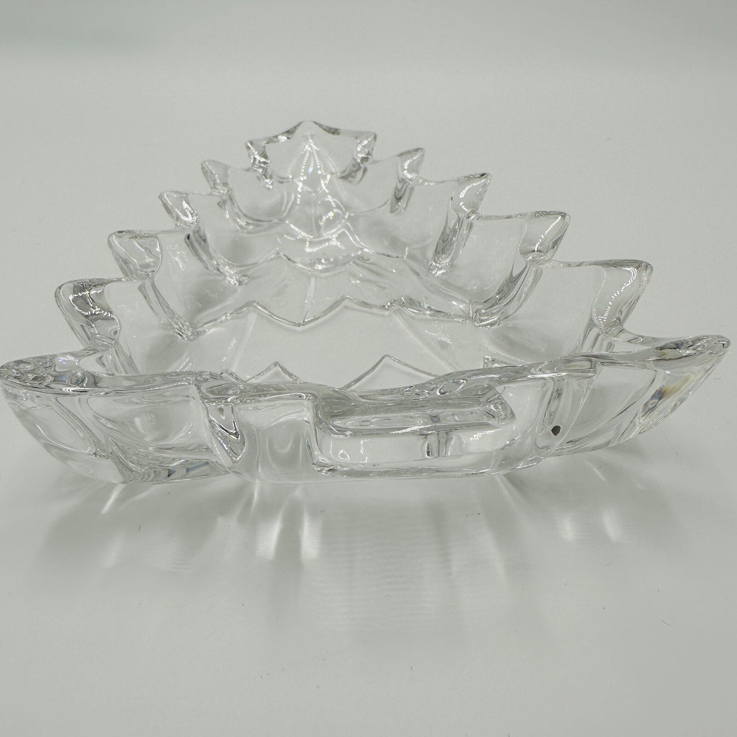Marquis Waterford Candy Dish Crystal Christmas Tree Shape Clear Tray Serveware