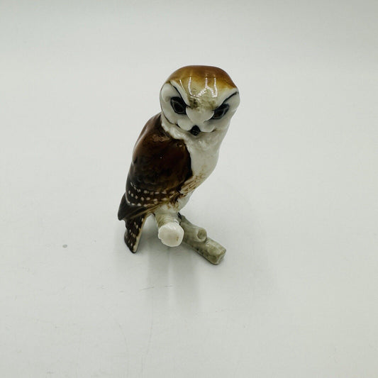 Hutschenreuther Owl Figurine Glossy 3in Germany Retired Vintage Decor Porcelain