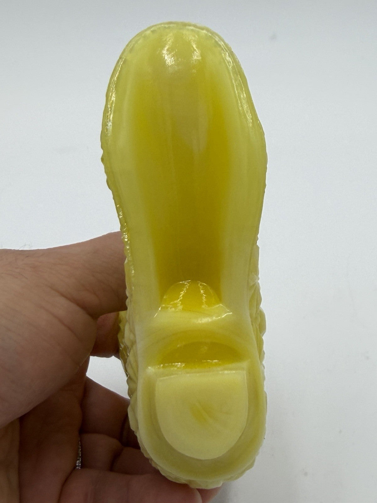 Vintage FENTON Art Glass Star Burst Yellow Victorian Boot 4” Rare Figurine USA