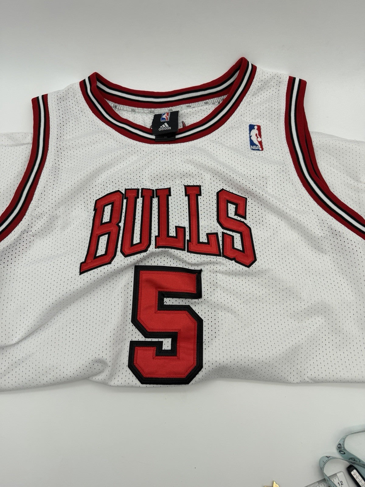 Addidas Chicago Bulls Carlos Boozer #5 NBA Basketball Jersey White Red Black 52