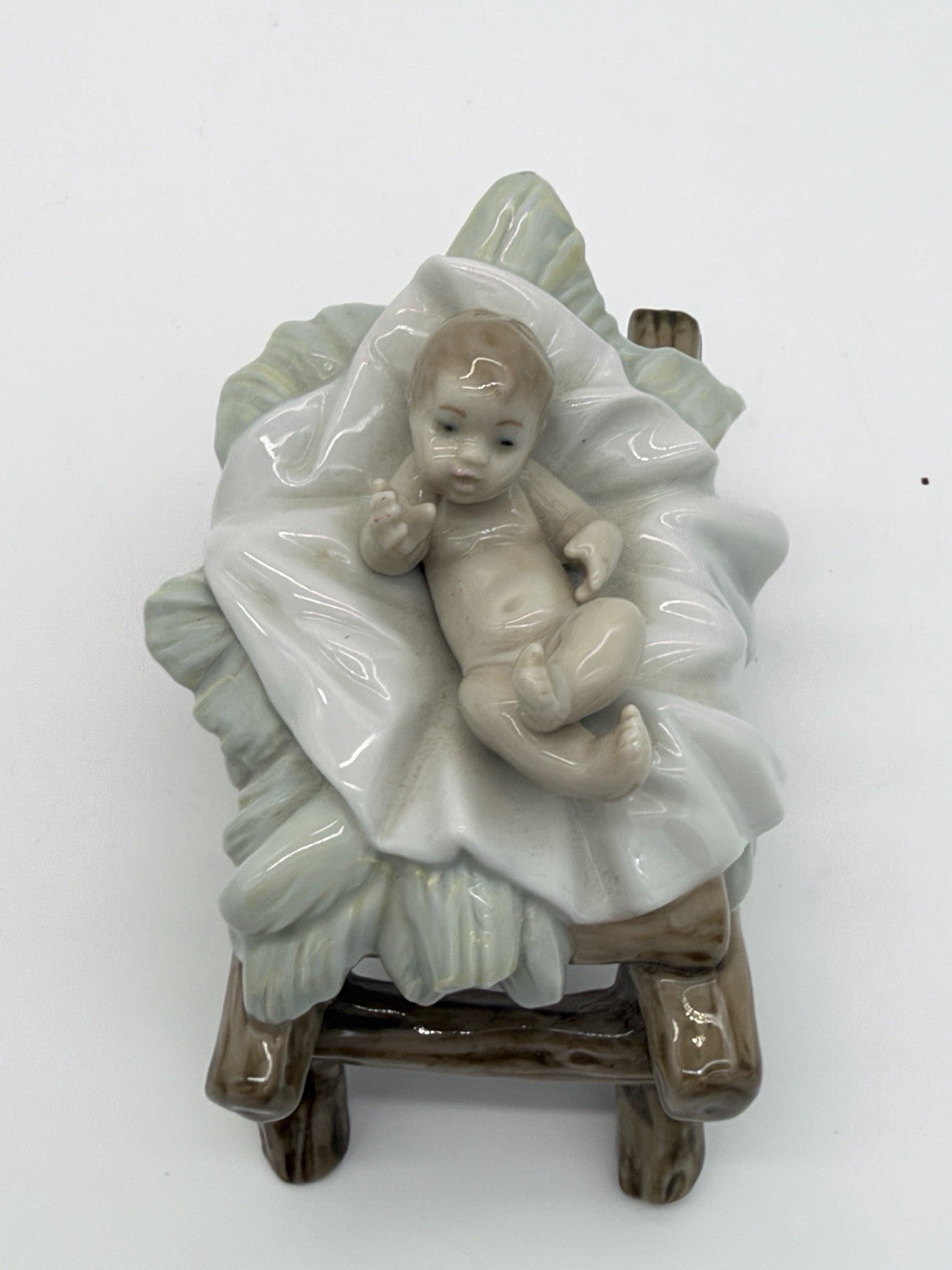 Lladro Spain Porcelain #5745 Baby Jesus Nativity Figurine Painted Glossy Rare 3”