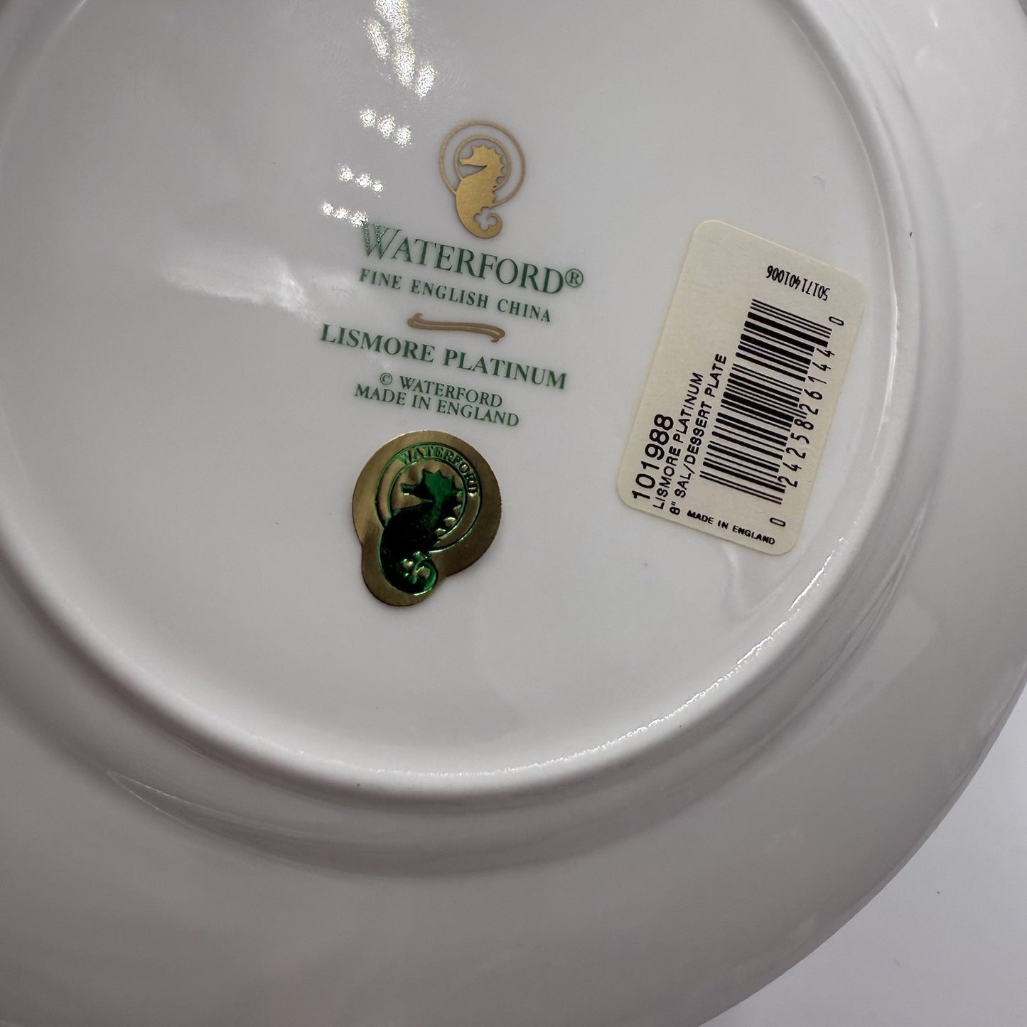 Waterford Fine British China Lismore Platinum  Salad Dessert Plates 4 PCs 8" New