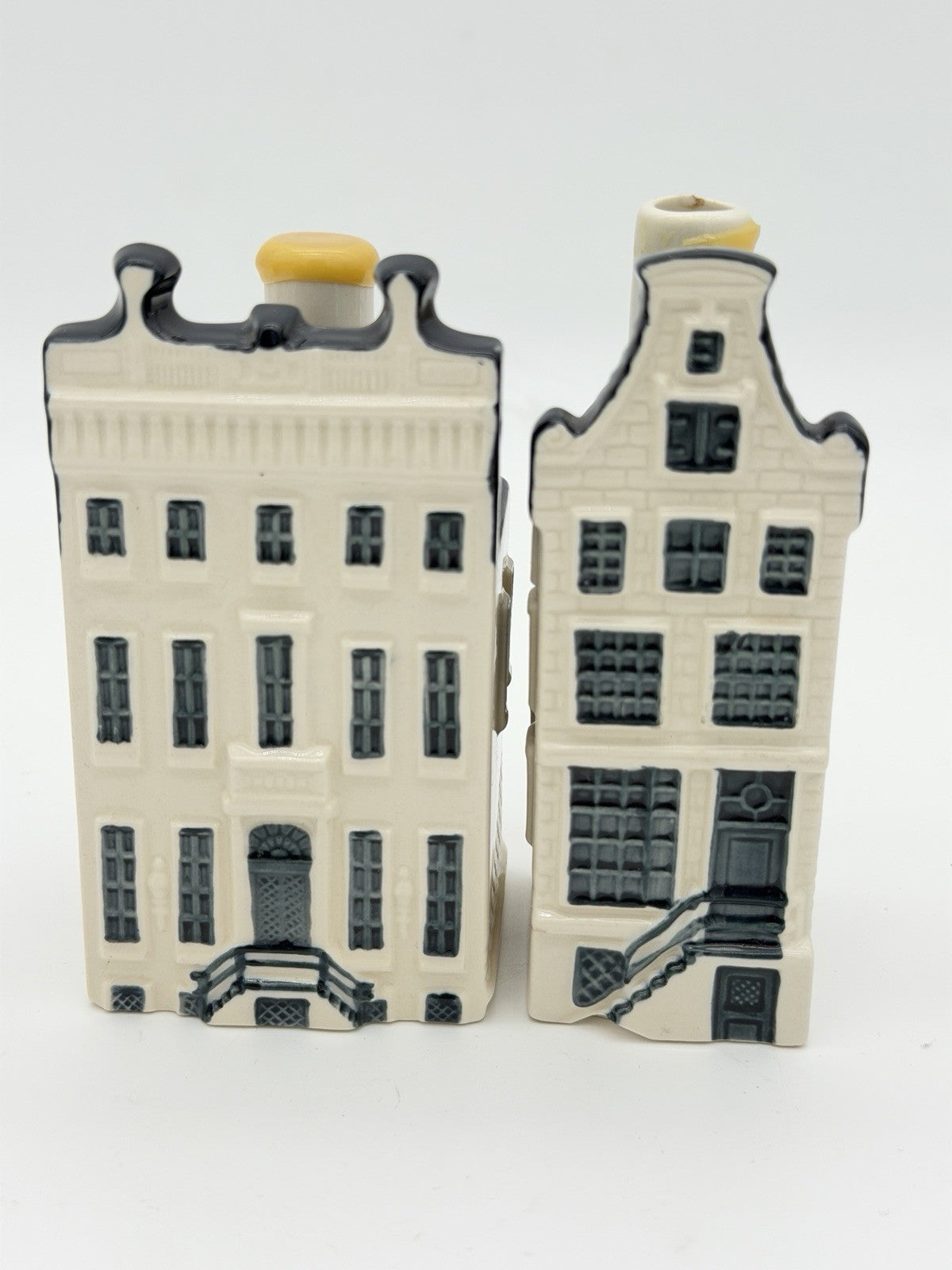 KLM Blue Delft Houses BOLS Amsterdam Empty #83 & #78 Decanters