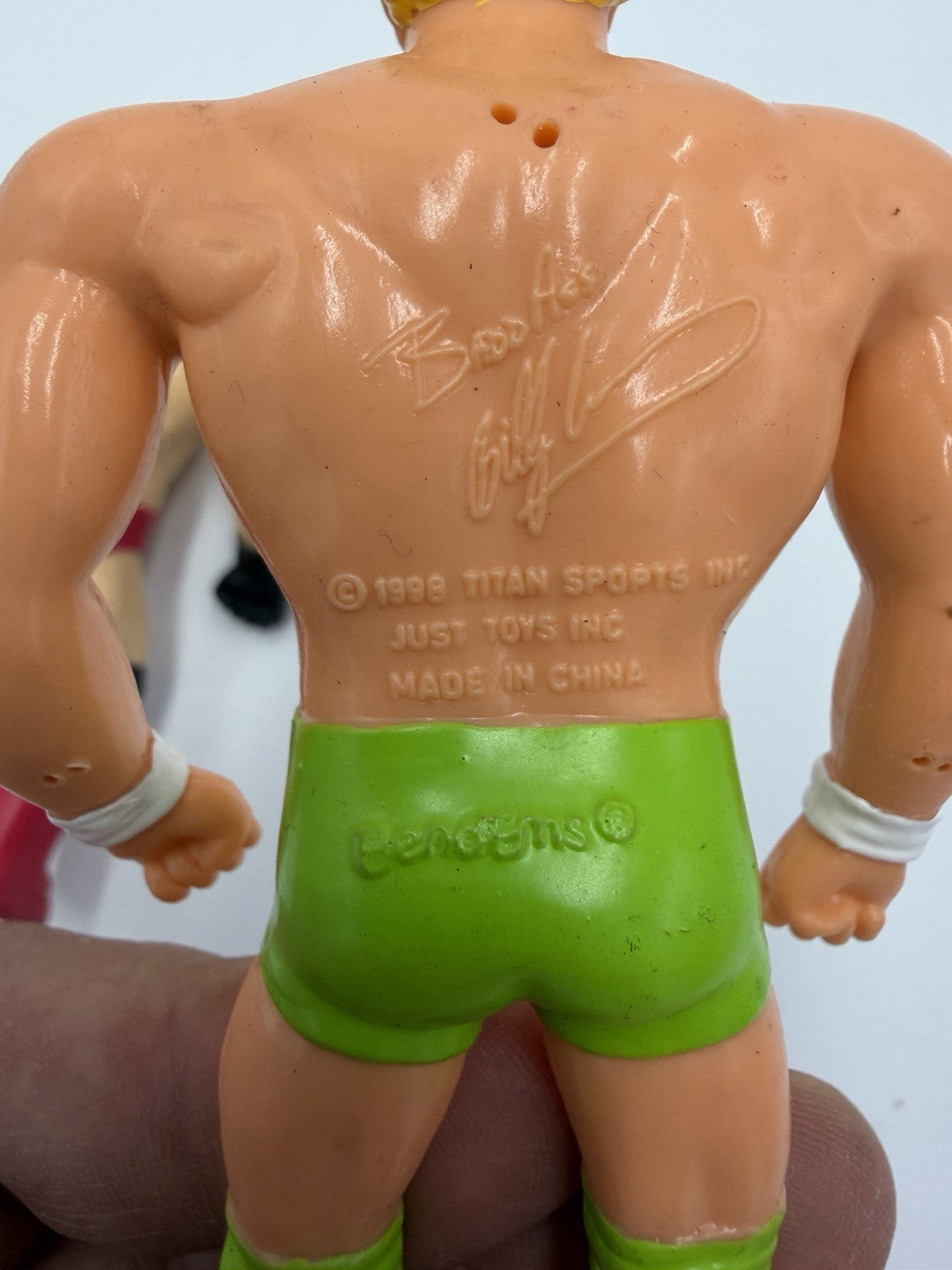 Vintage WWE Titan Sports Billy Gun & Ken Shamrock Bend-Ems action figurines