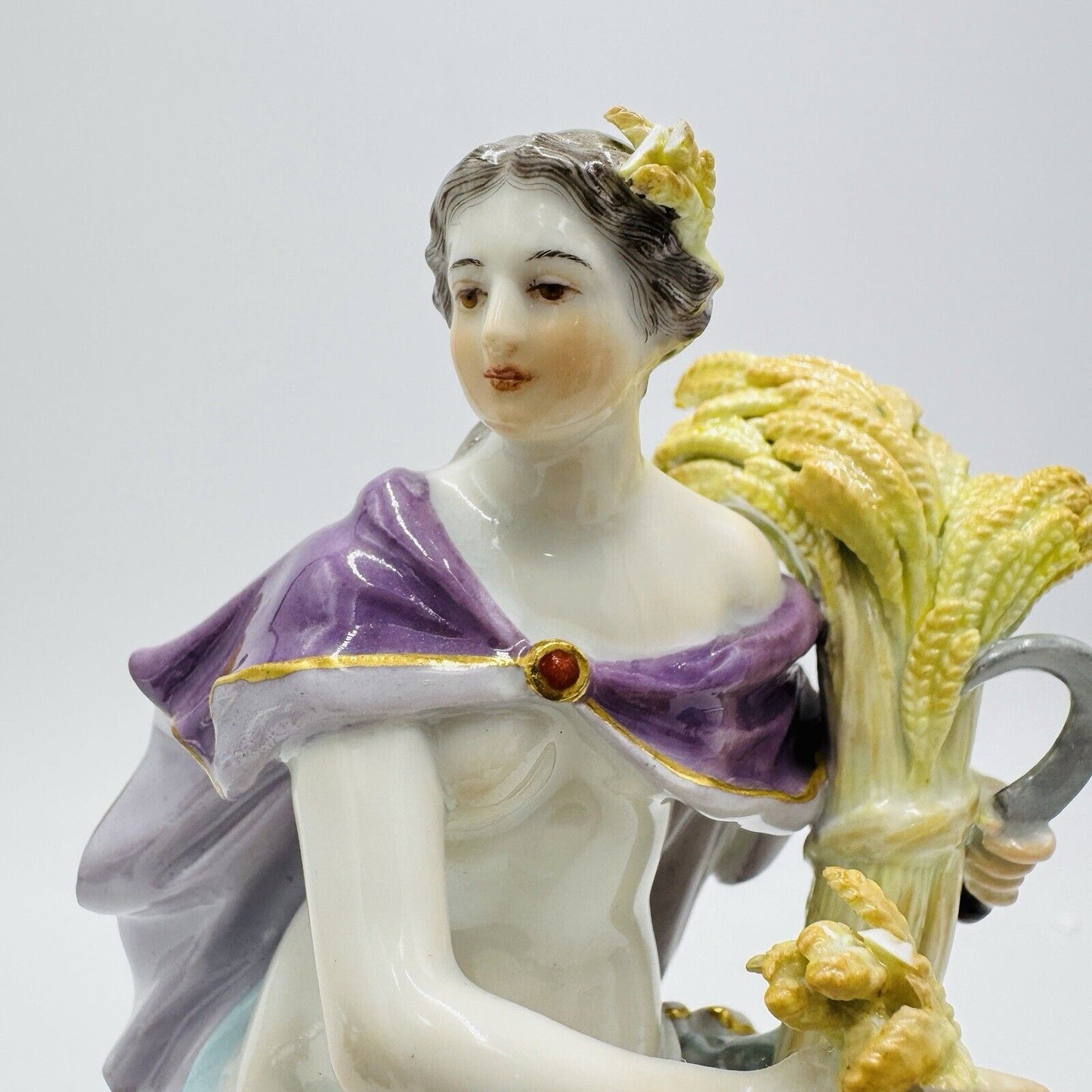 17th C Antique Meissen Germany Porcelain Allegory of the Summer Figurine 9”H