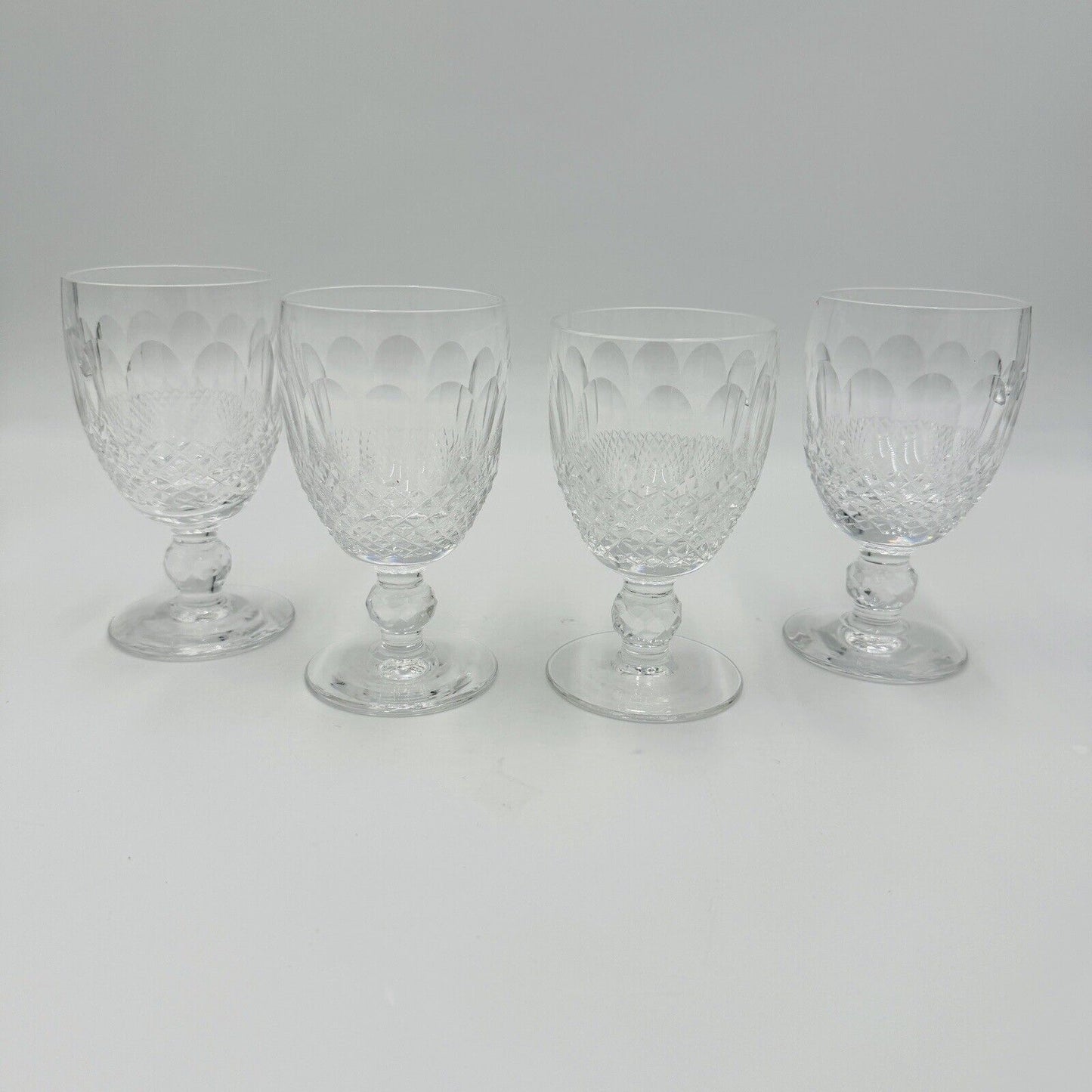 Vintage Waterford Crystal Colleen Short Stem Wine 3 Oz Set 4 Wine Glasses 5in