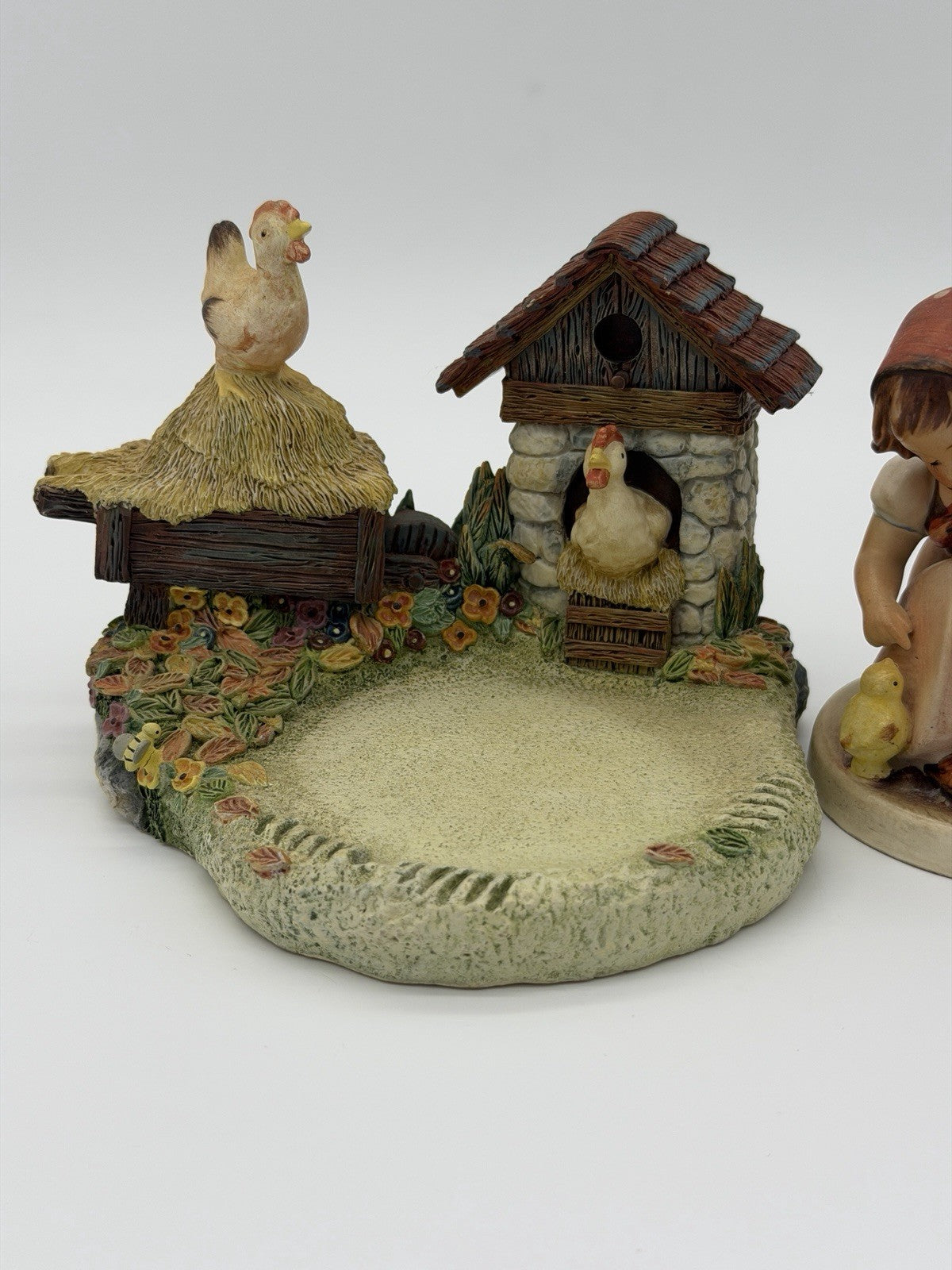 Hummelscapes Goebel Millennium Harvest Chickens & Girl With Chicks Figurine